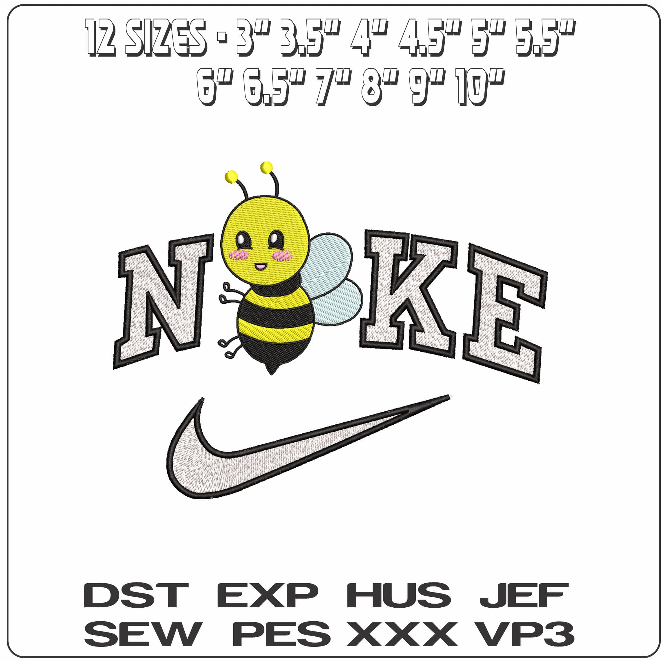 Nike Childrens Bee- Elegant embroidery design file - instant download — view 2