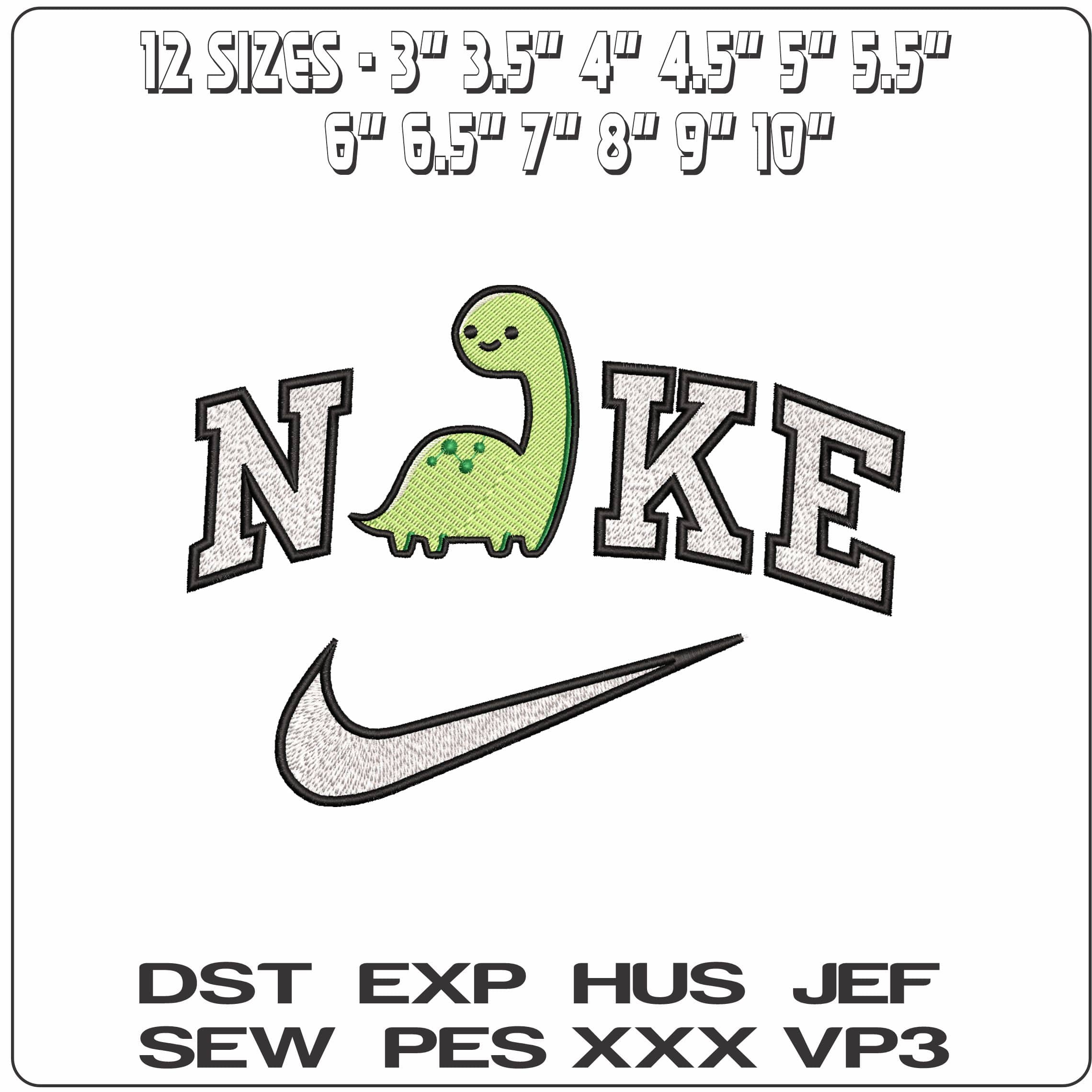 Nike Childrens Dinosaur- Elegant embroidery design file - instant download — view 2