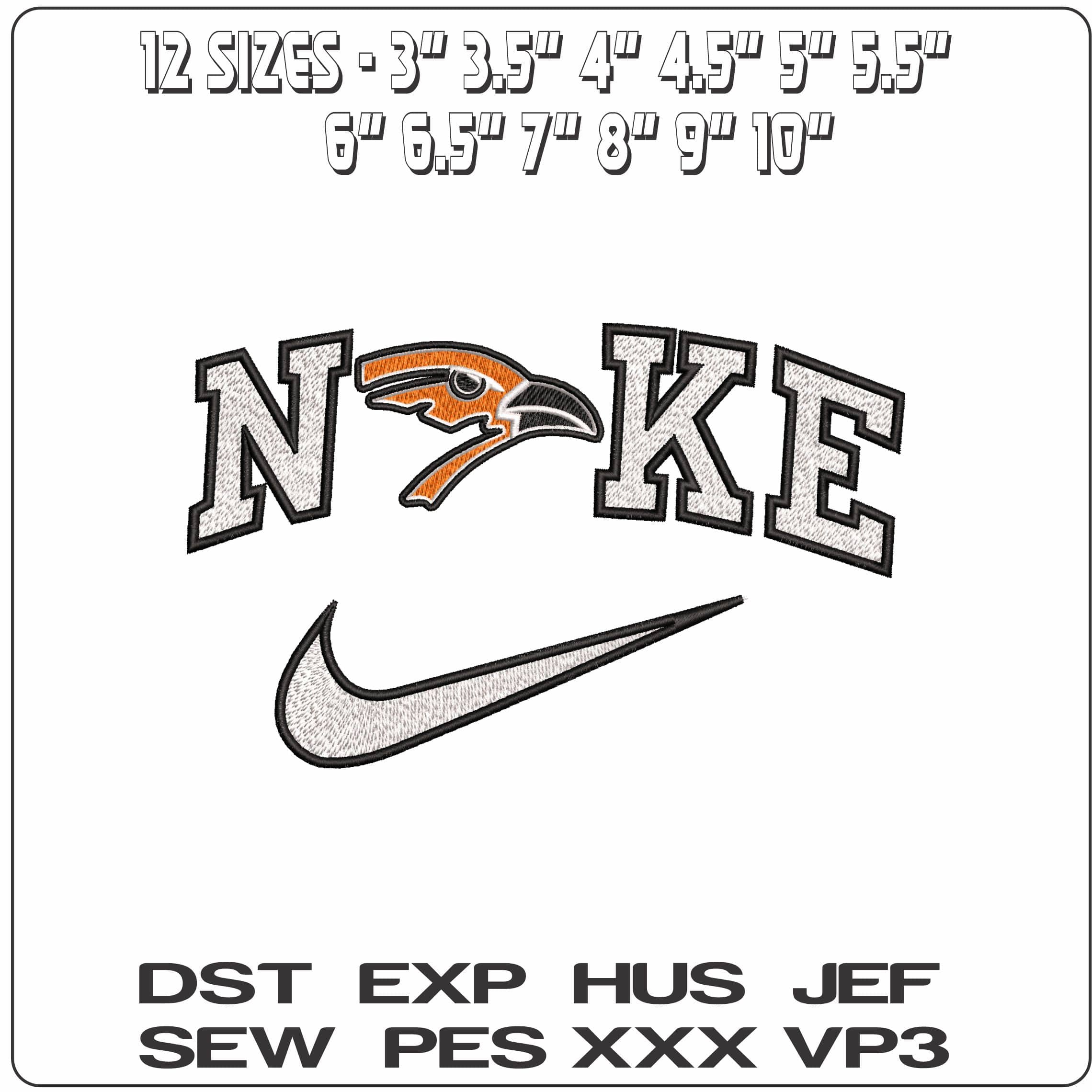 Nike Childrens Eagle Face- Elegant embroidery design file - instant download — view 2