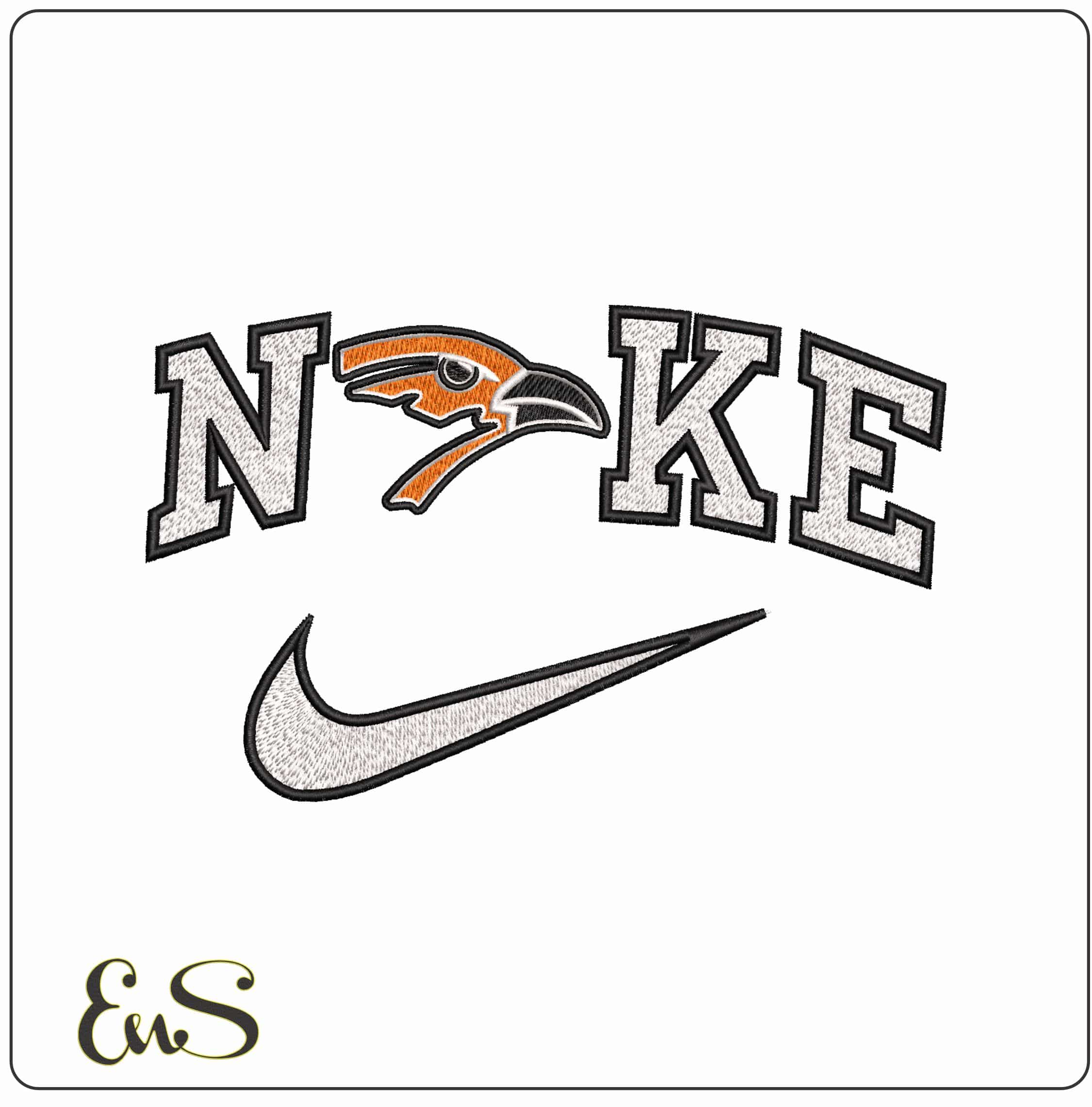 Nike Childrens Eagle Face- Elegant embroidery design file - instant download