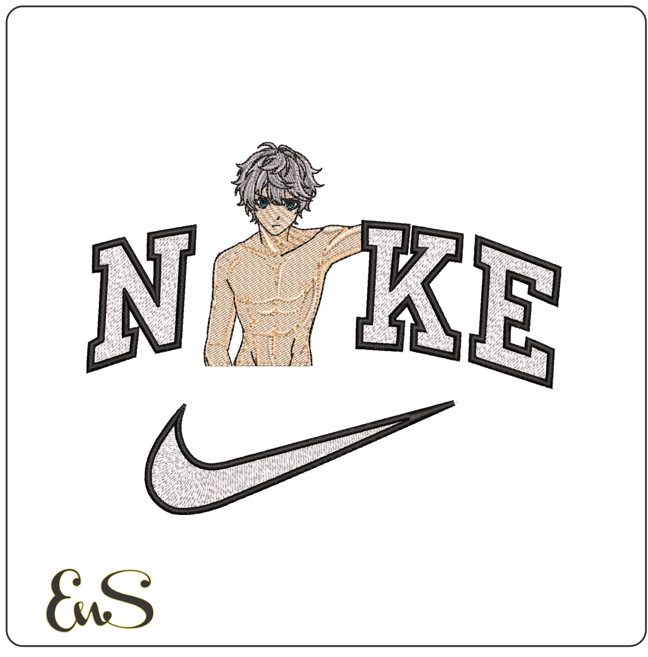 Nike Chongyun Genshin blue eys 6 Pack Anime- Elegant embroidery design file - instant download