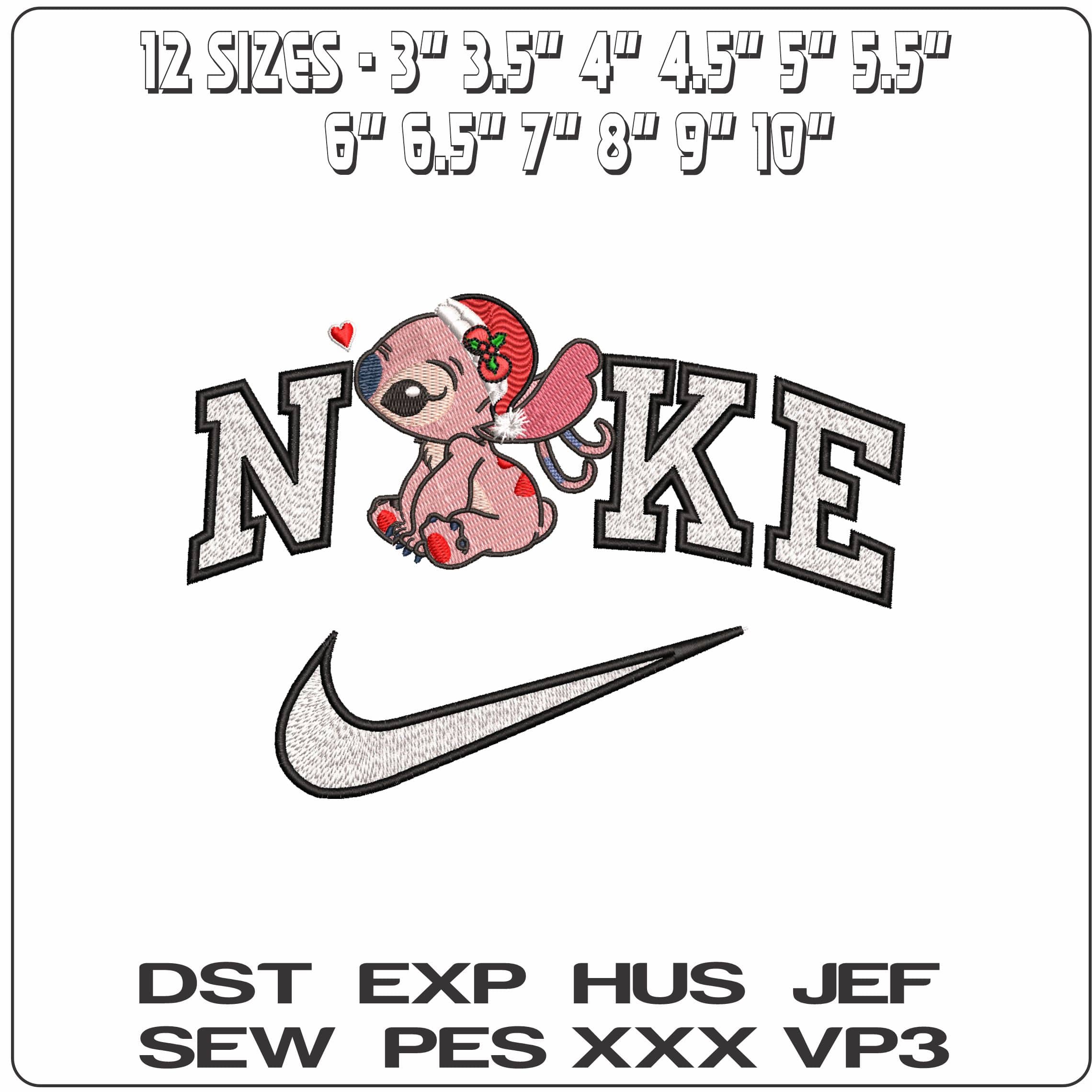Nike Christmas Angel Stitch- Elegant embroidery design file - instant download — view 2