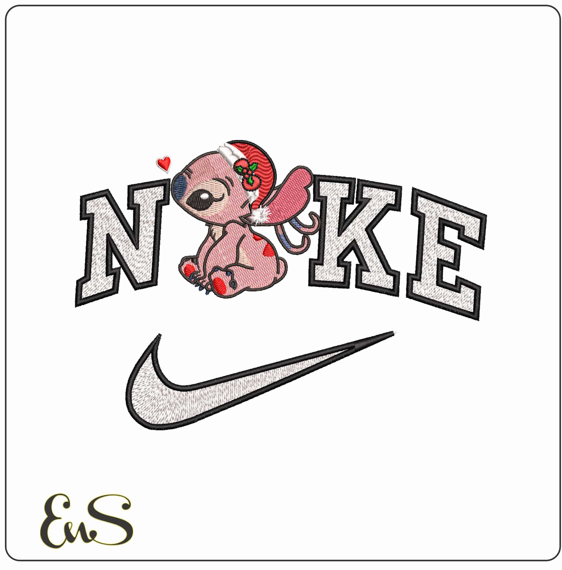 Nike Christmas Angel Stitch- Elegant embroidery design file - instant download