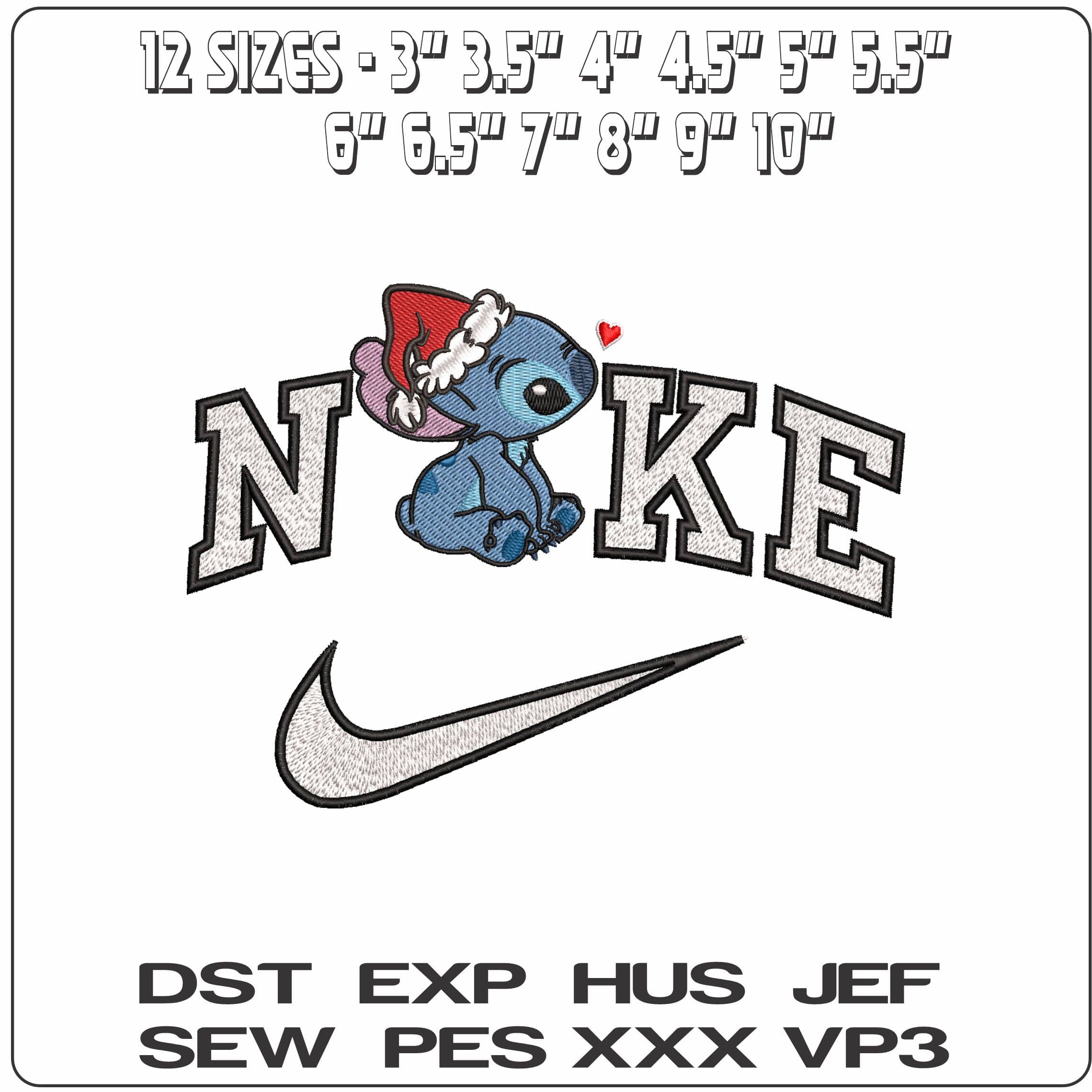 Nike Christmas Stitch sitting- Elegant embroidery design file - instant download — view 2