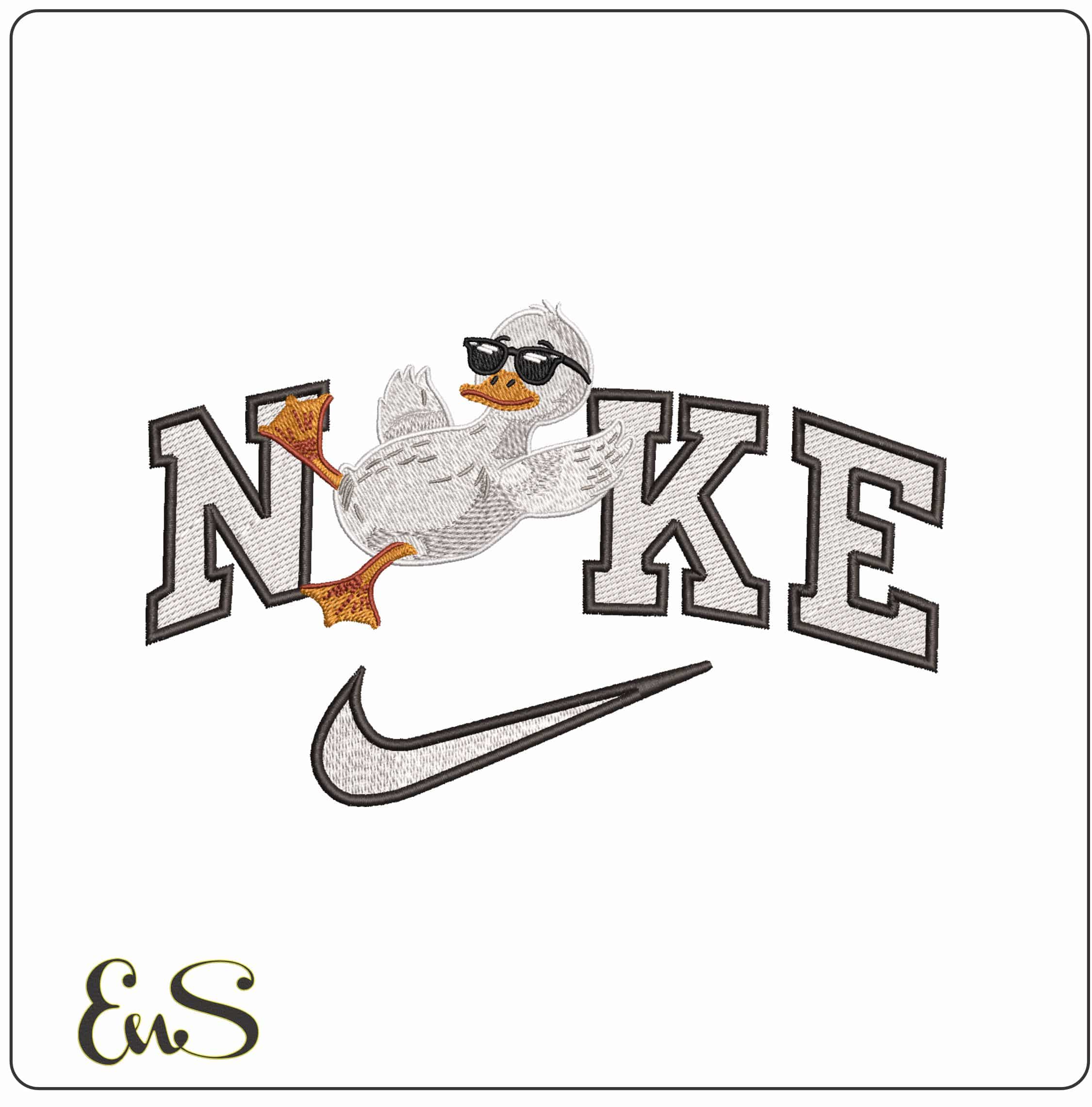 Nike Cool Duck Chilling- Elegant embroidery design file - instant download