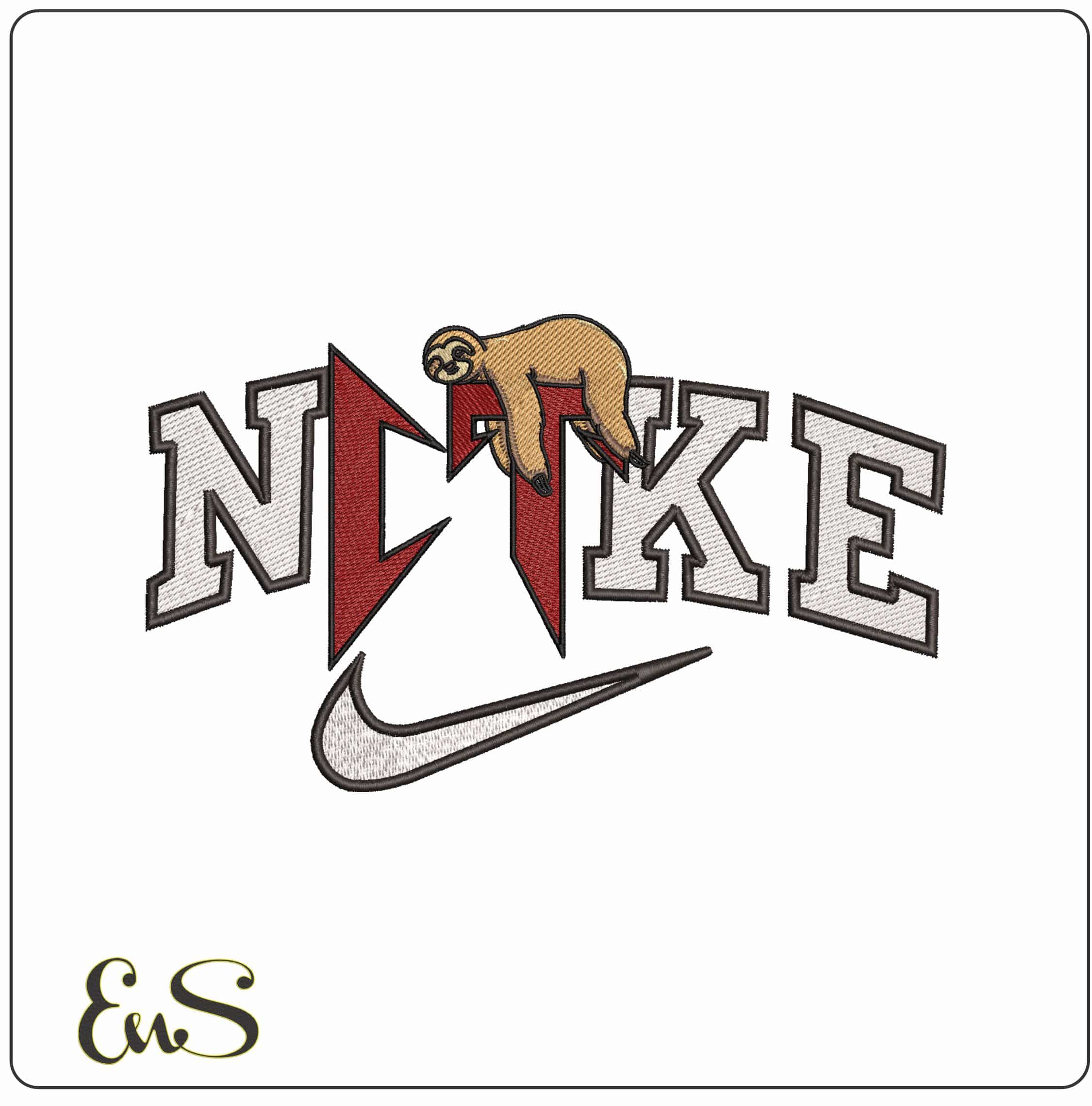 Nike Corridos Tumbados Perezoso- Elegant embroidery design file - instant download