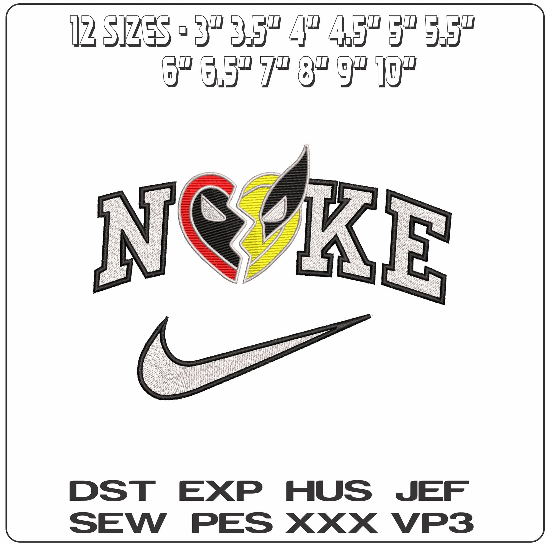 Nike Deadpool Wolverine Mask Emblem- Elegant embroidery design file - instant download — view 2