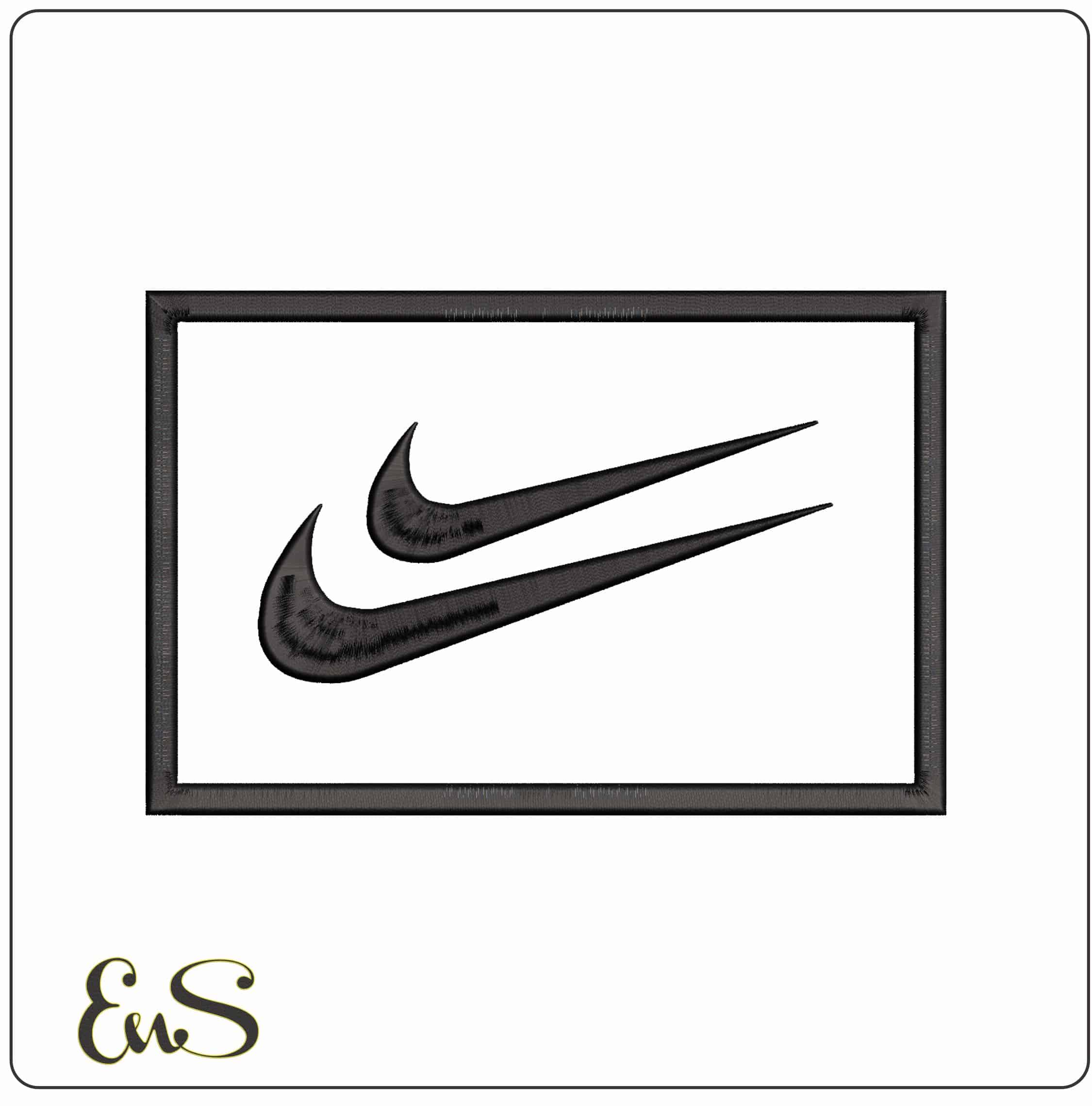 Nike Double Swoosh- Elegant embroidery design file - instant download