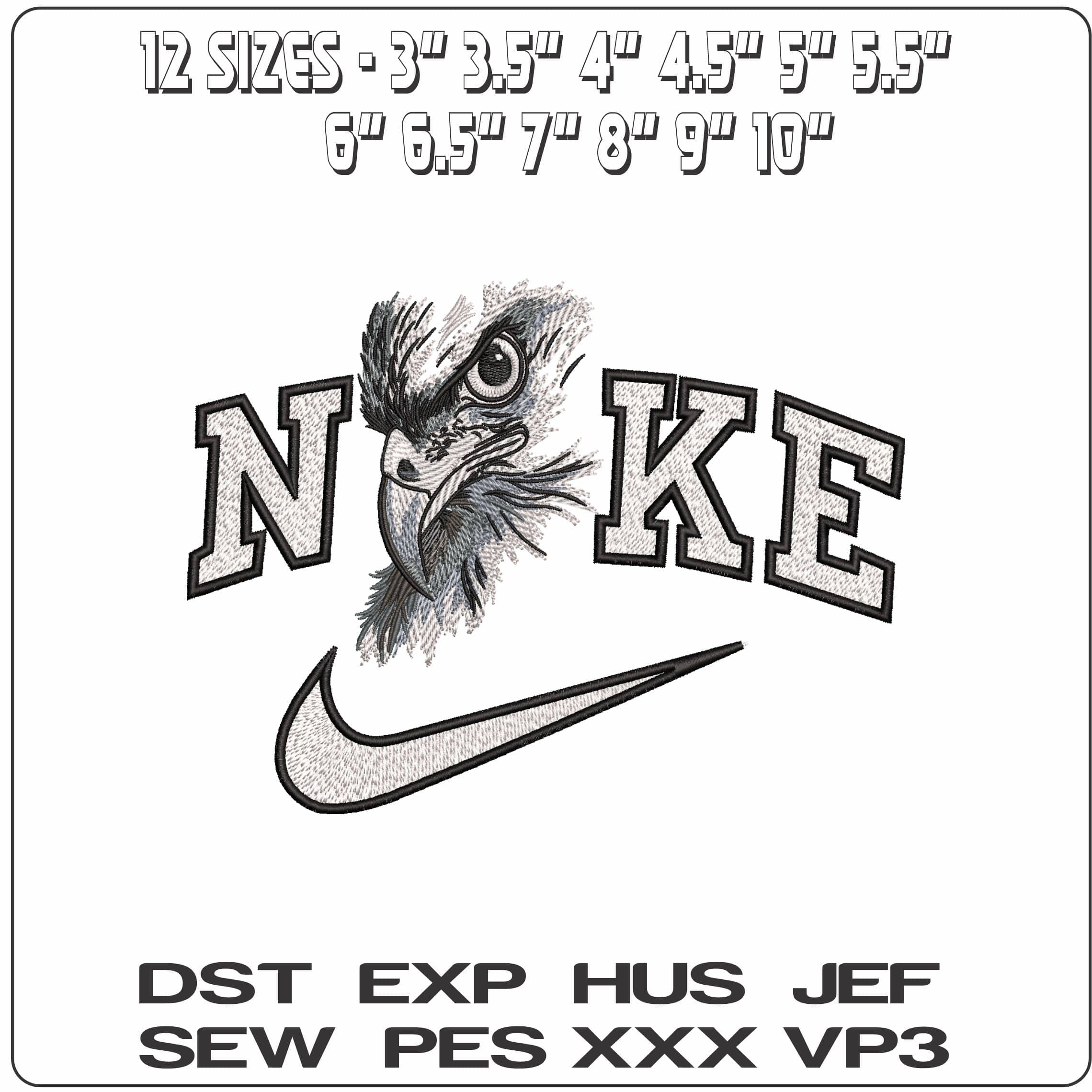 Nike Eagle looking- Elegant embroidery design file - instant download — view 2