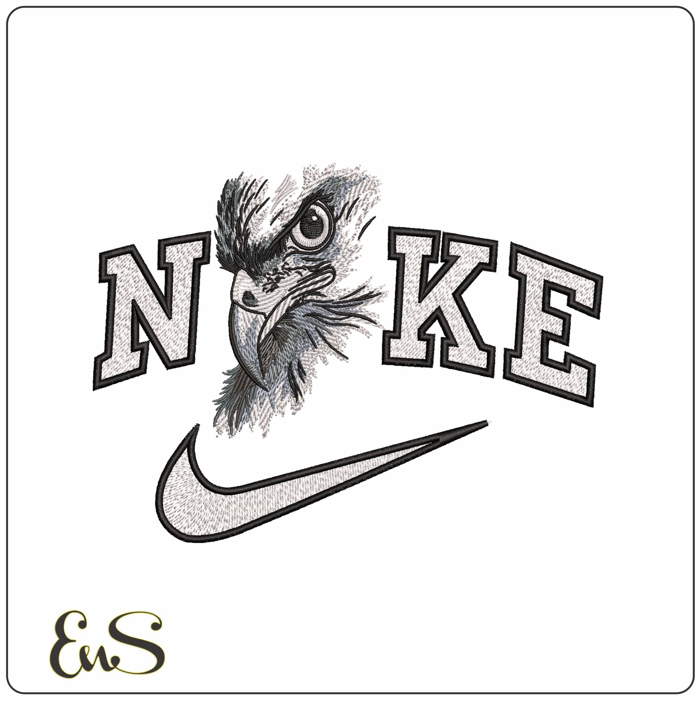 Nike Eagle looking- Elegant embroidery design file - instant download