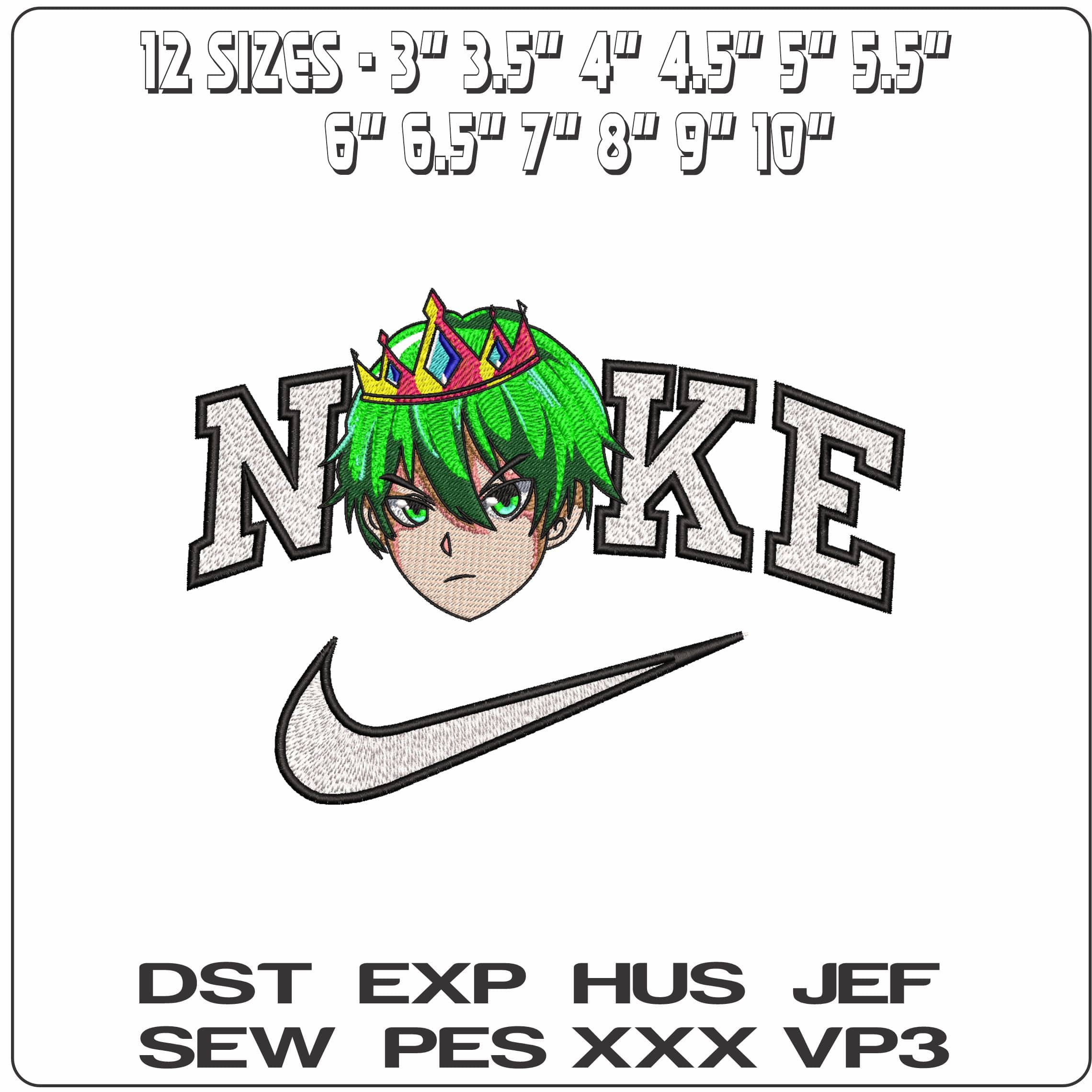 Nike Emote King Riotff Free Fire Game Anime- Elegant embroidery design file - instant download — view 2