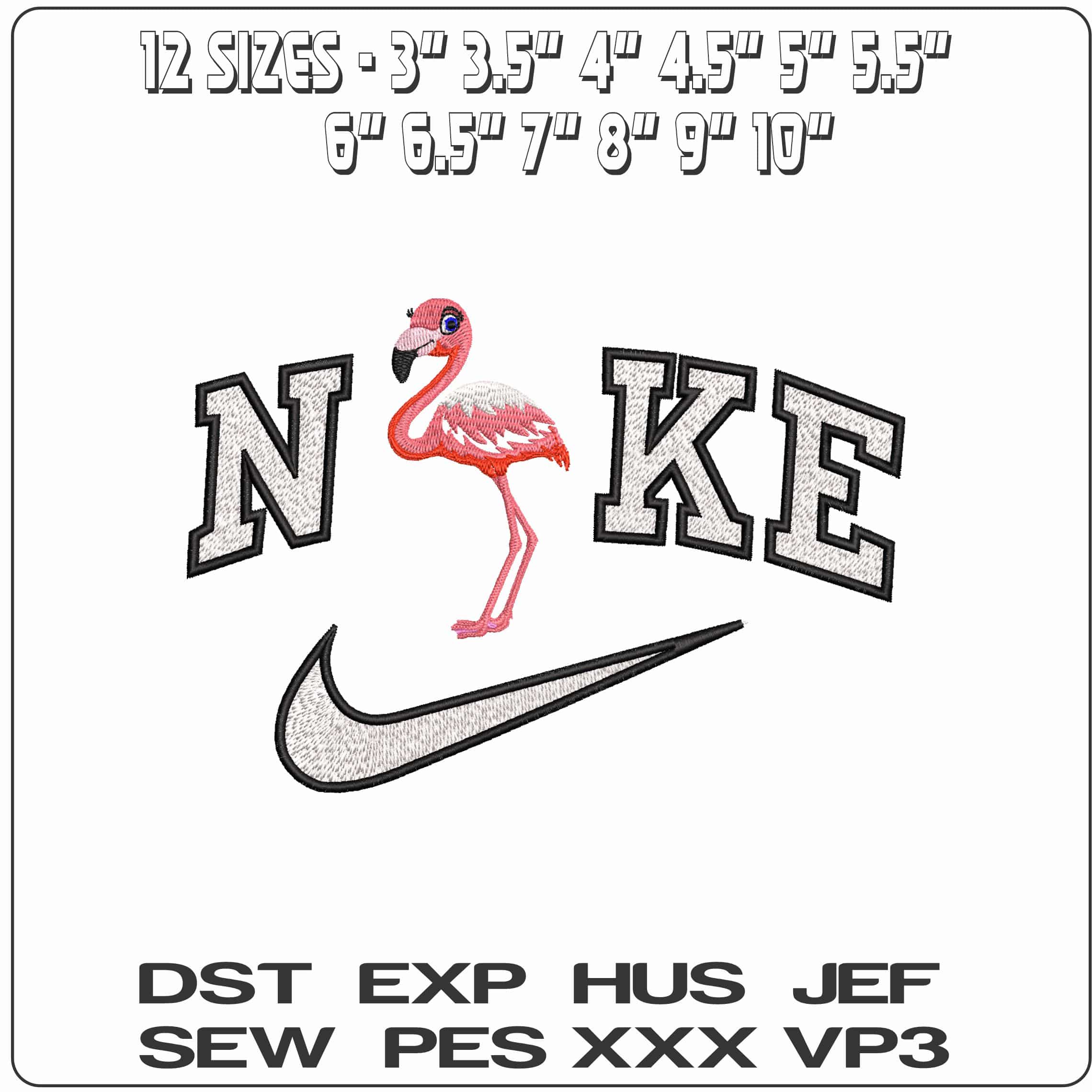 Nike Flamingo with Blue Eye- Elegant embroidery design file - instant download — view 2
