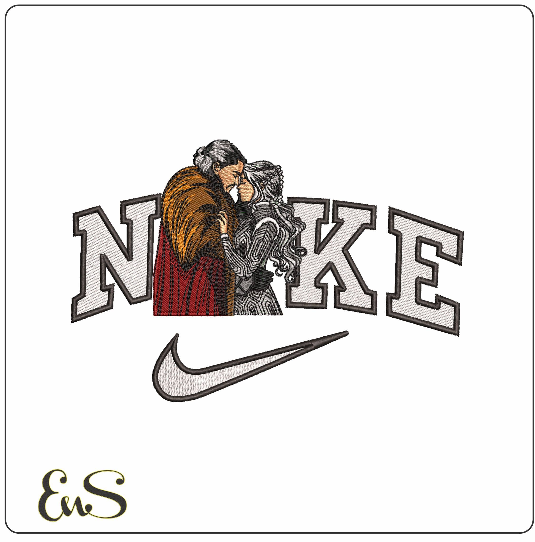Nike Game of Thrones- Elegant embroidery design file - instant download