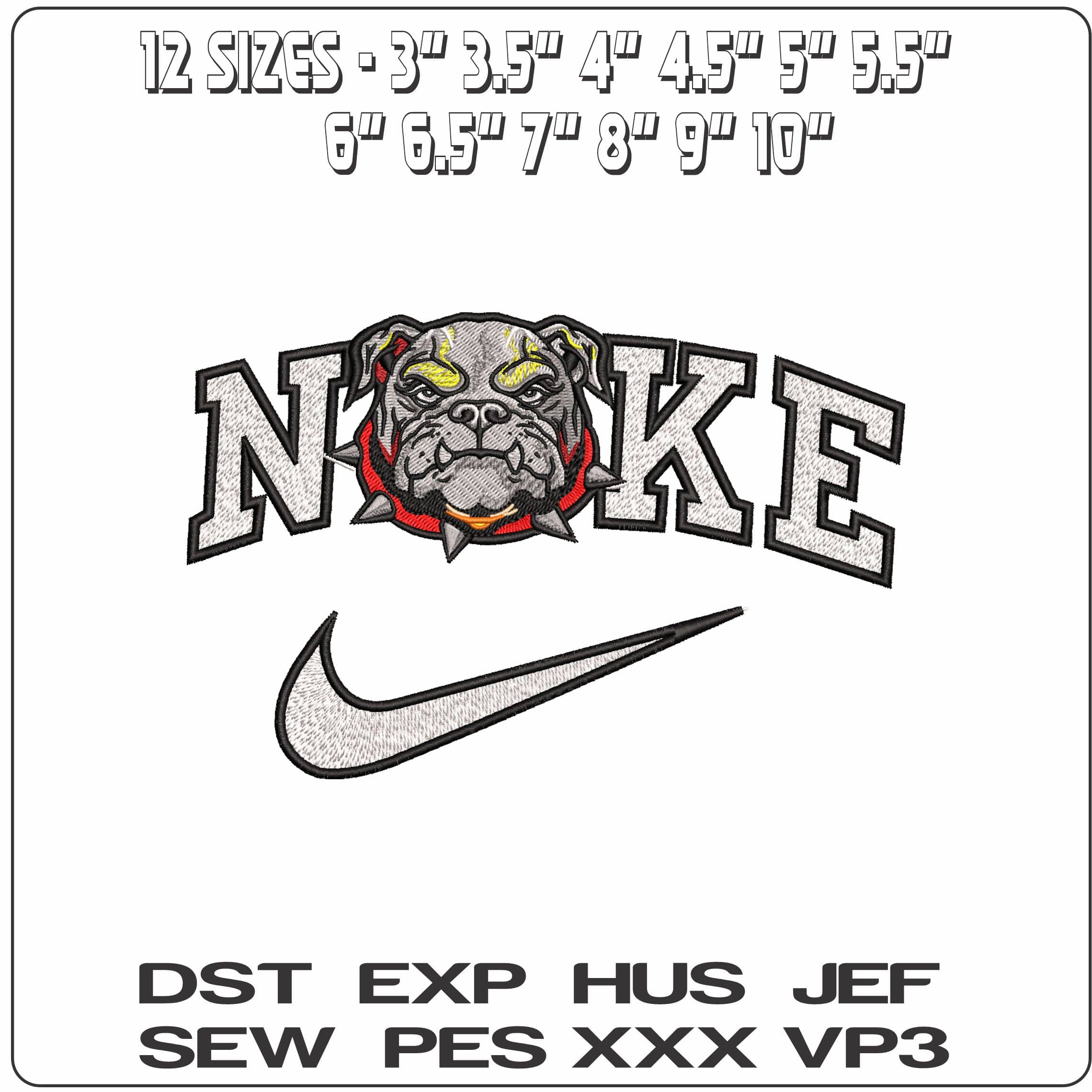 Nike Georgia Bulldog realistic- Elegant embroidery design file - instant download — view 2