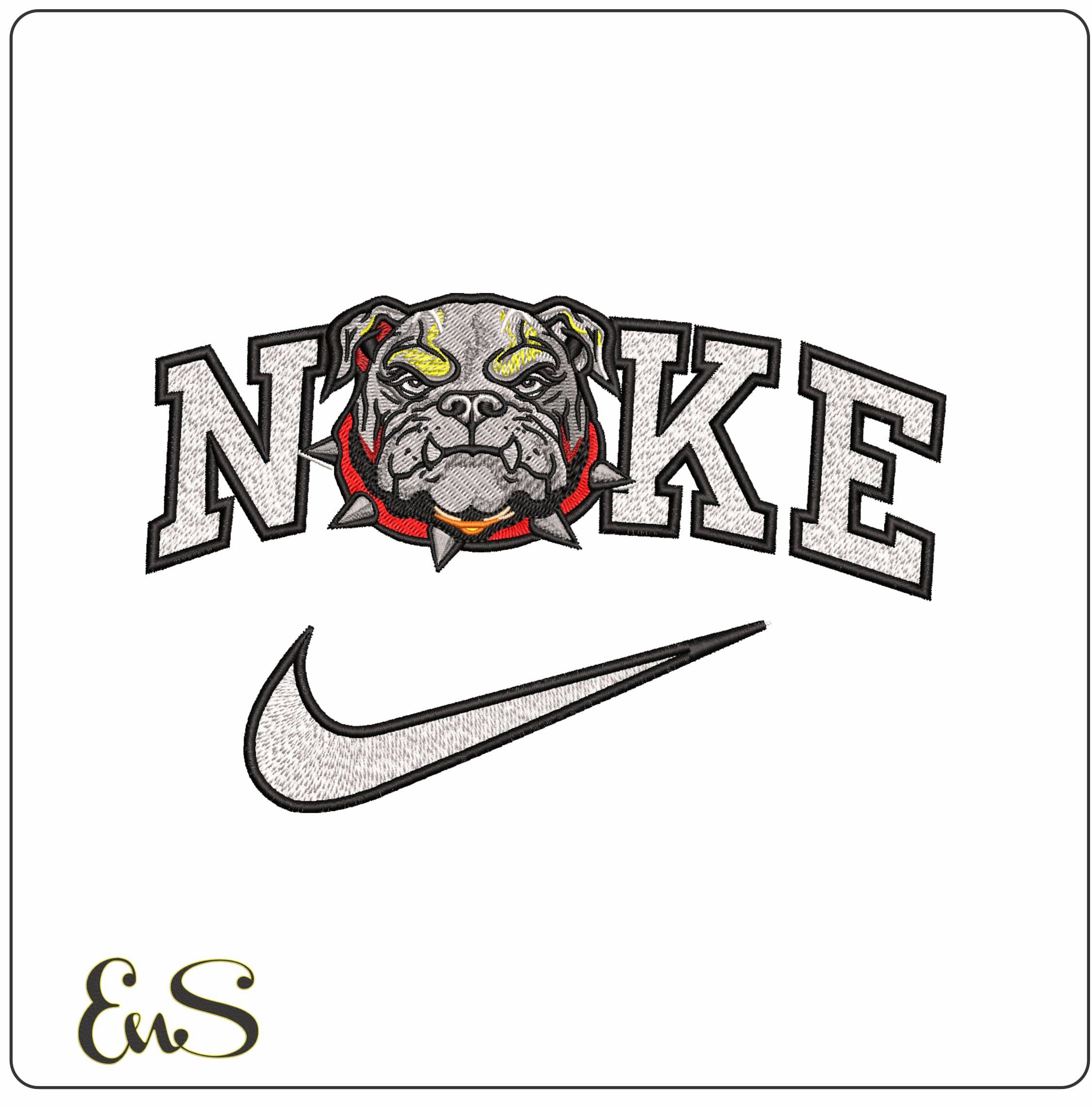 Nike Georgia Bulldog realistic- Elegant embroidery design file - instant download