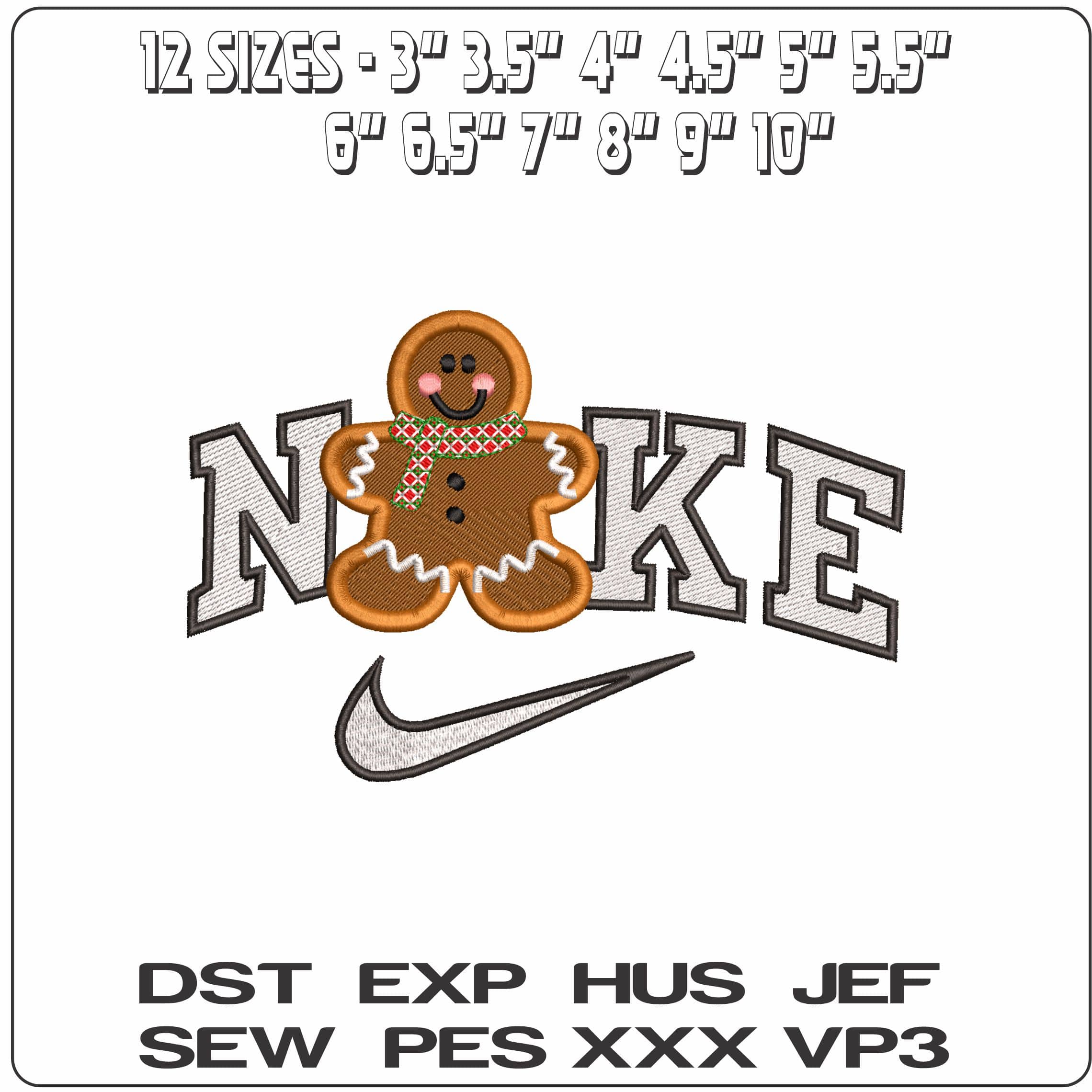Nike Gingerbread Woman- Elegant embroidery design file - instant download — view 2