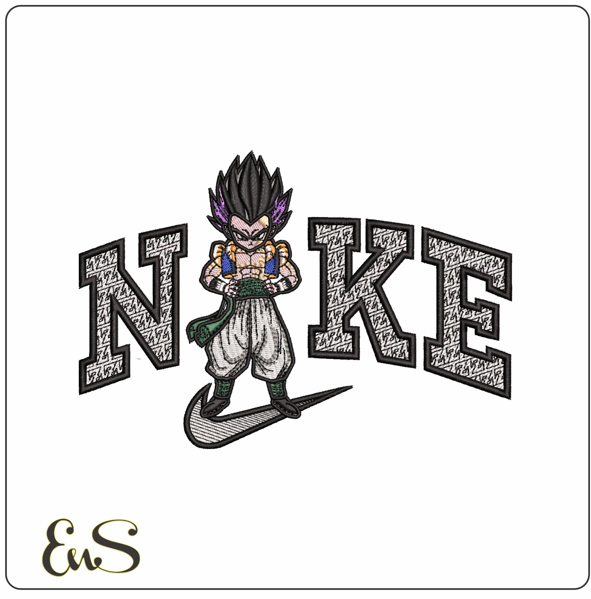 Nike Gotenks Dragon Ball Z Anime- Elegant embroidery design file - instant download
