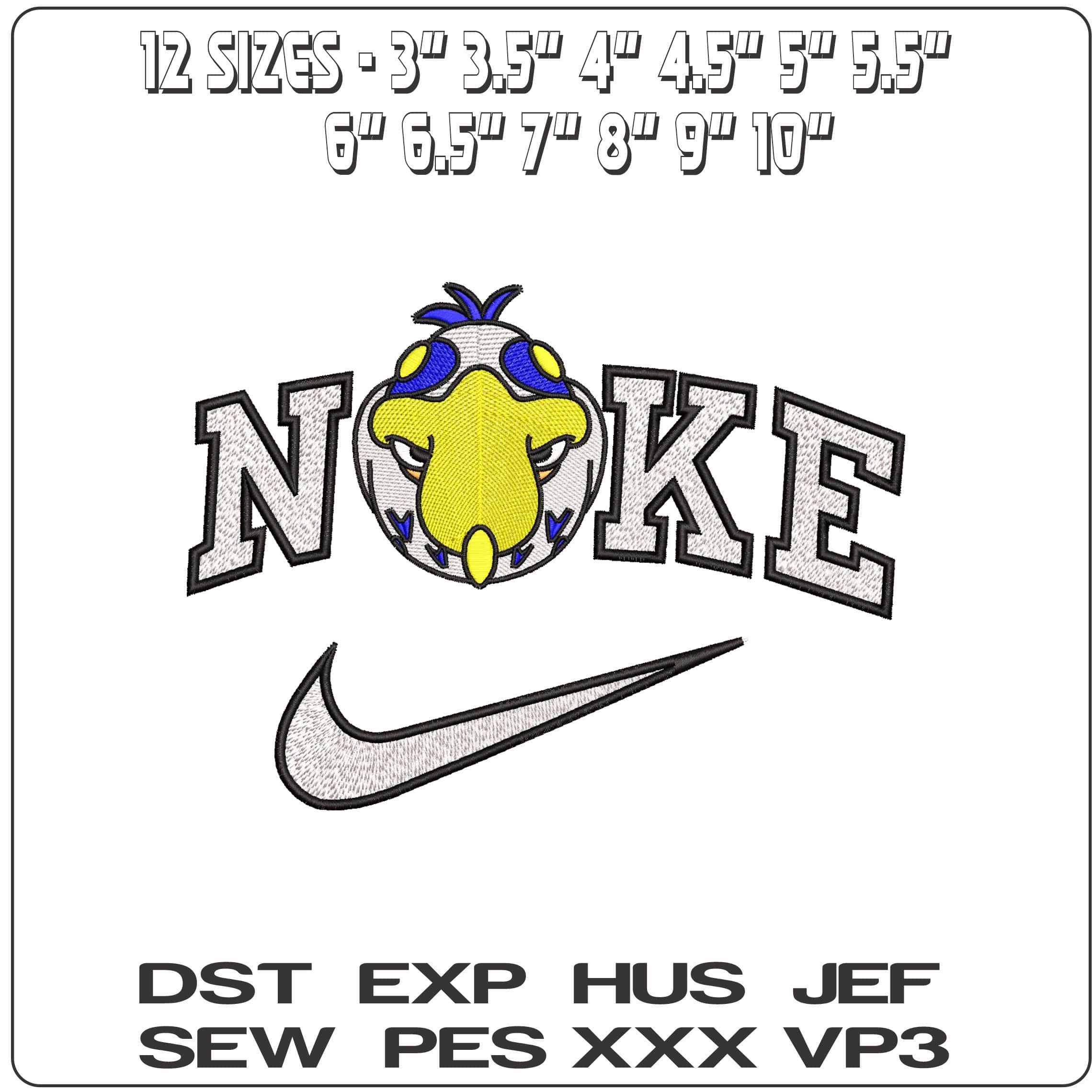 Nike Grey Heron The Boy and the Heron Anime- Elegant embroidery design file - instant download — view 2