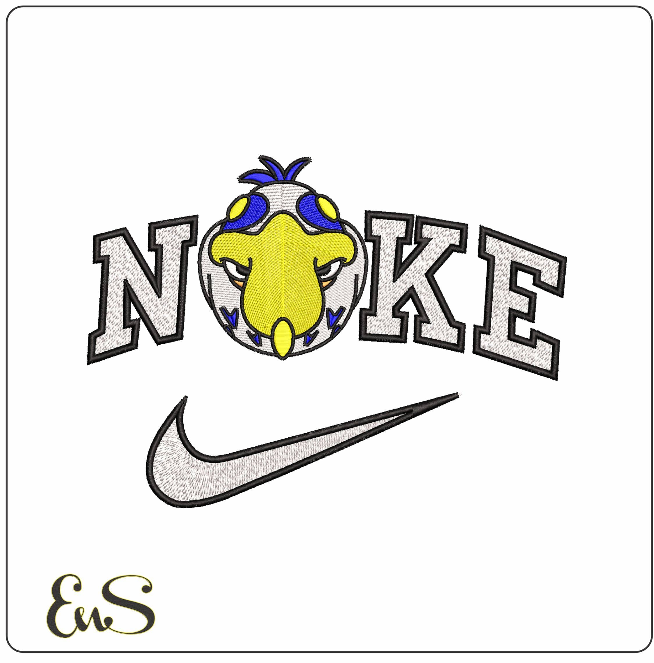 Nike Grey Heron The Boy and the Heron Anime- Elegant embroidery design file - instant download