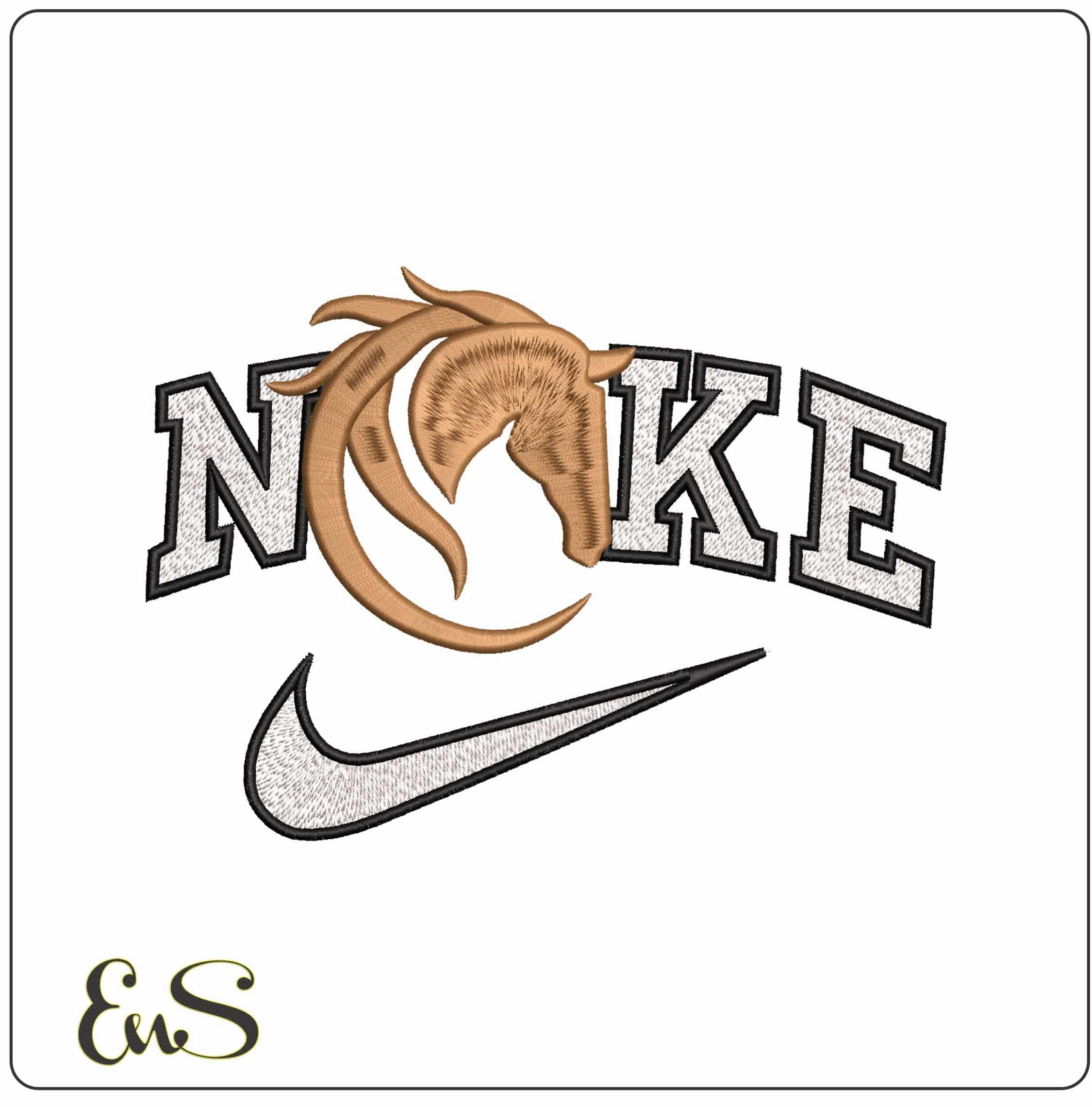 Nike Horse Revelations Shiloette- Elegant embroidery design file - instant download