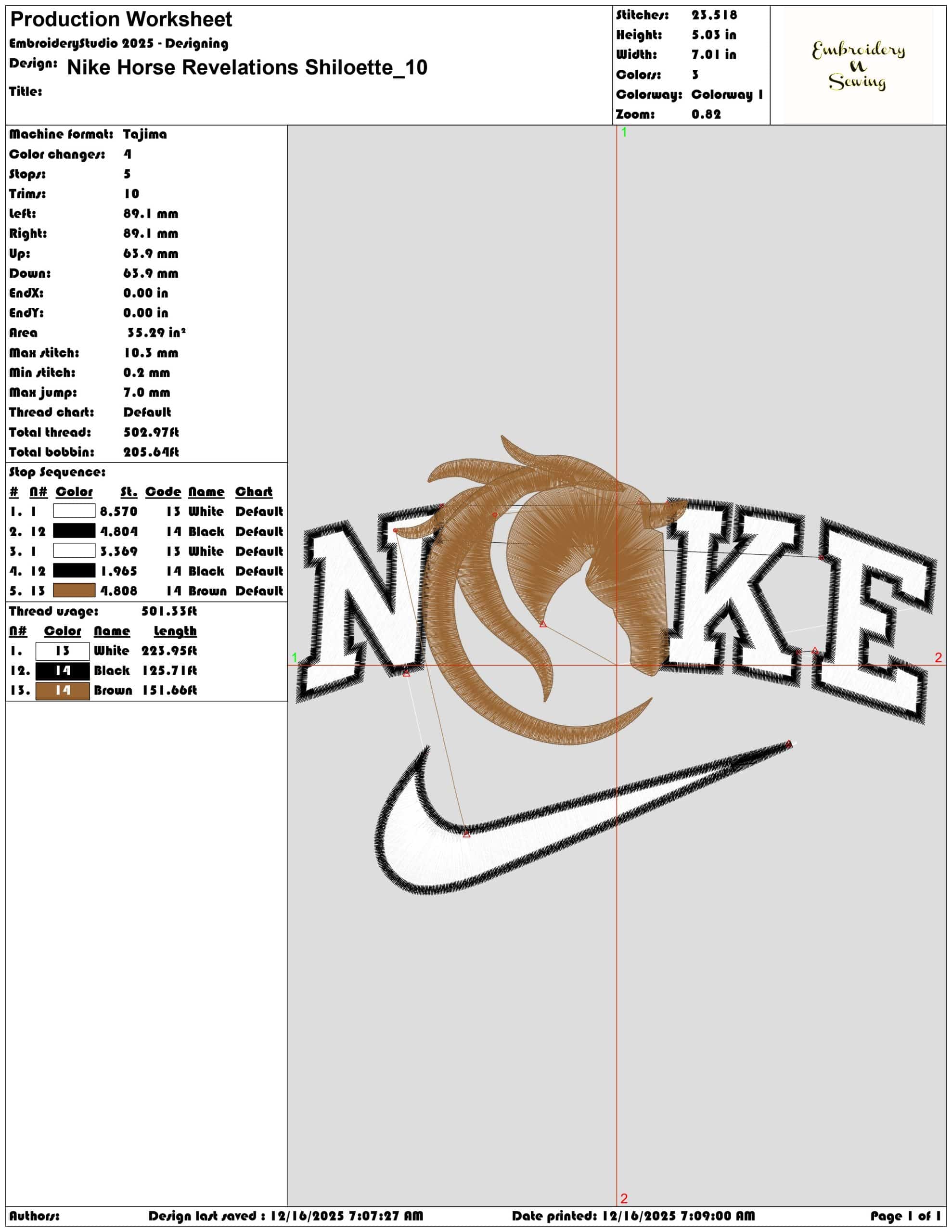 Nike Horse Revelations Shiloette- Elegant embroidery design file - instant download — view 3