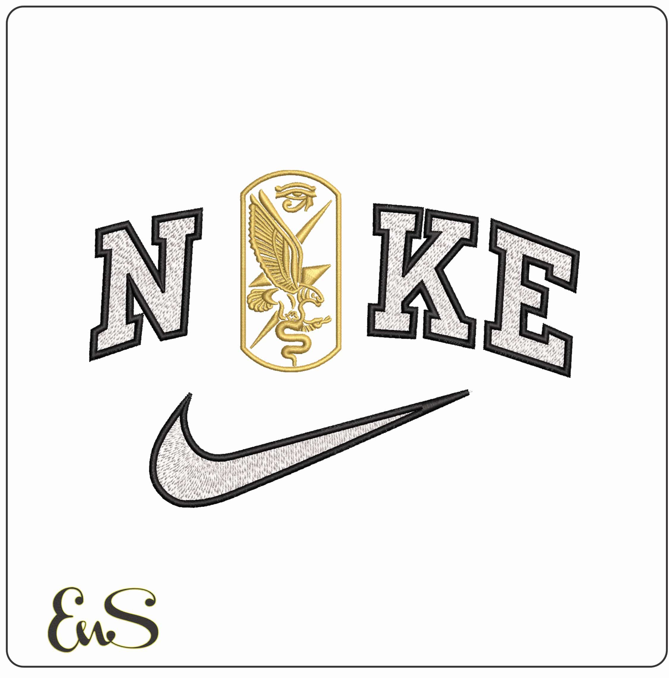 Nike Intelegent Services- Elegant embroidery design file - instant download