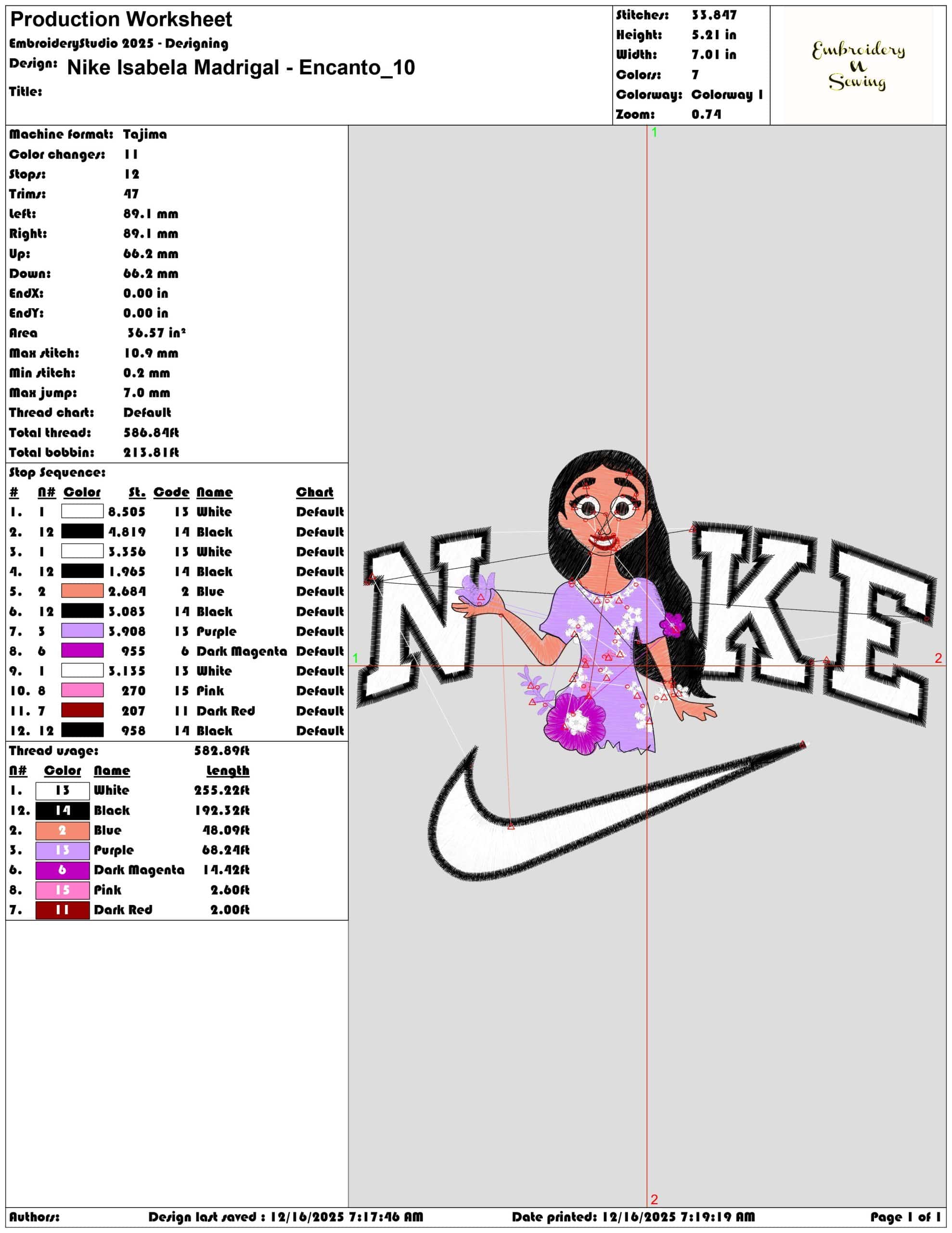 Nike Isabela Madrigal Encanto- Elegant embroidery design file - instant download — view 3