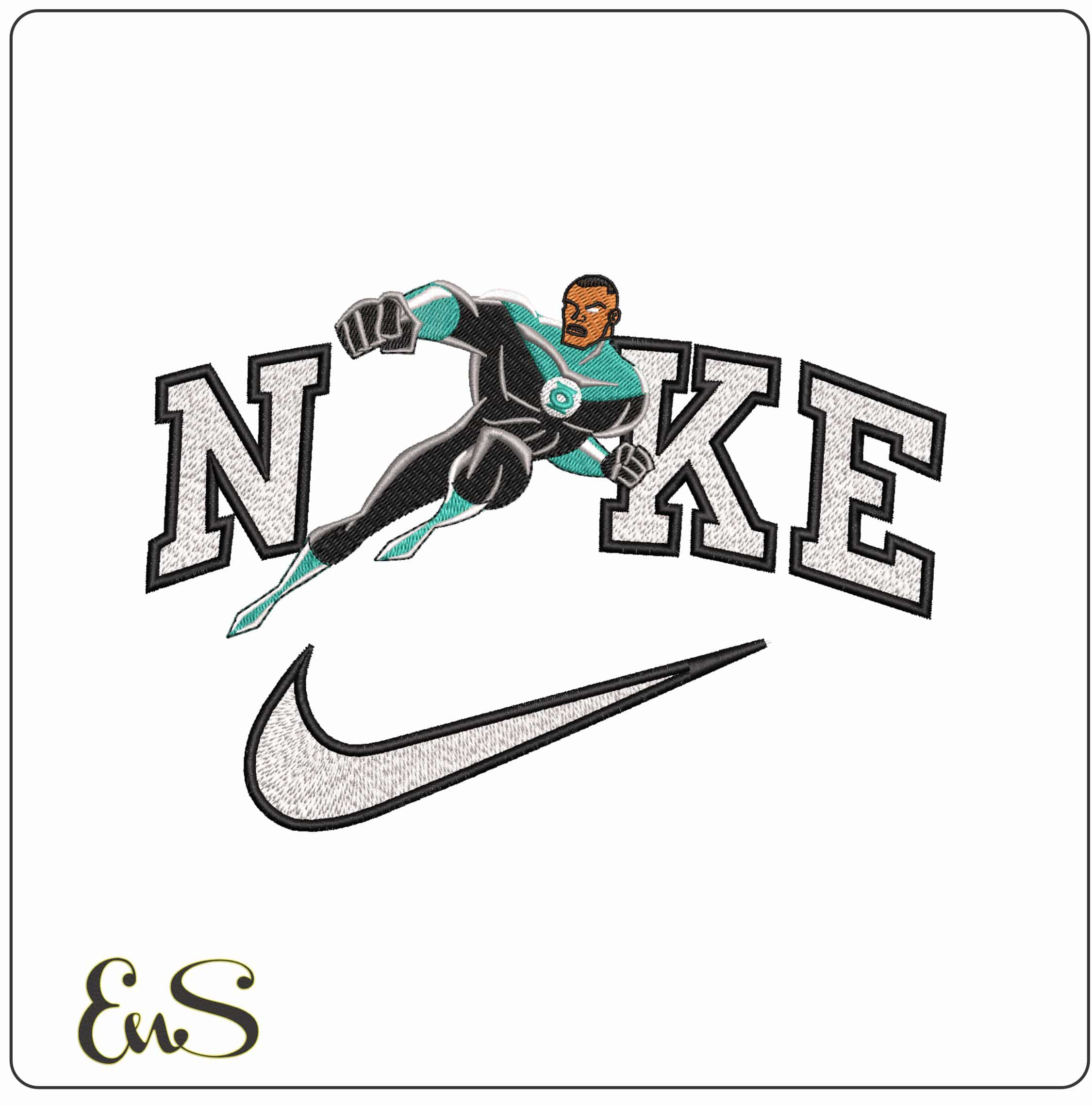 Nike John Stewart Green Lantern Justice League DC Comics- Elegant embroidery design file - instant download