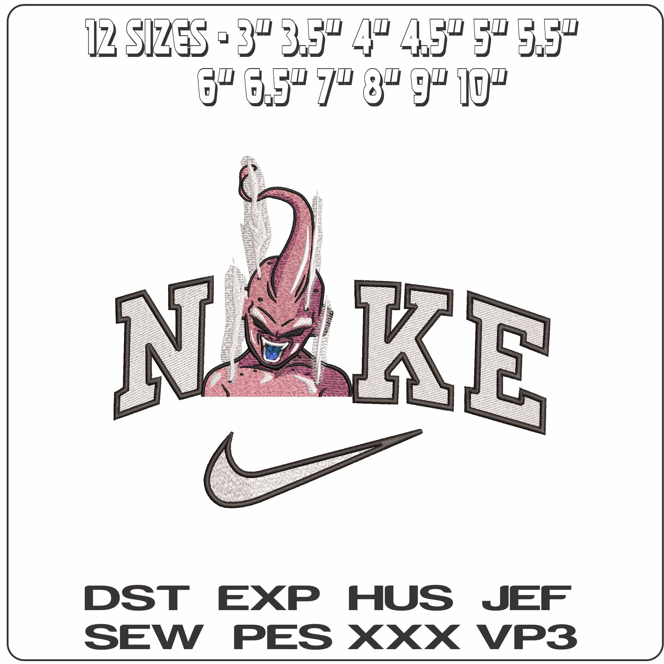 Nike Kid Buu Special Dragon Ball z Anime- Elegant embroidery design file - instant download — view 2