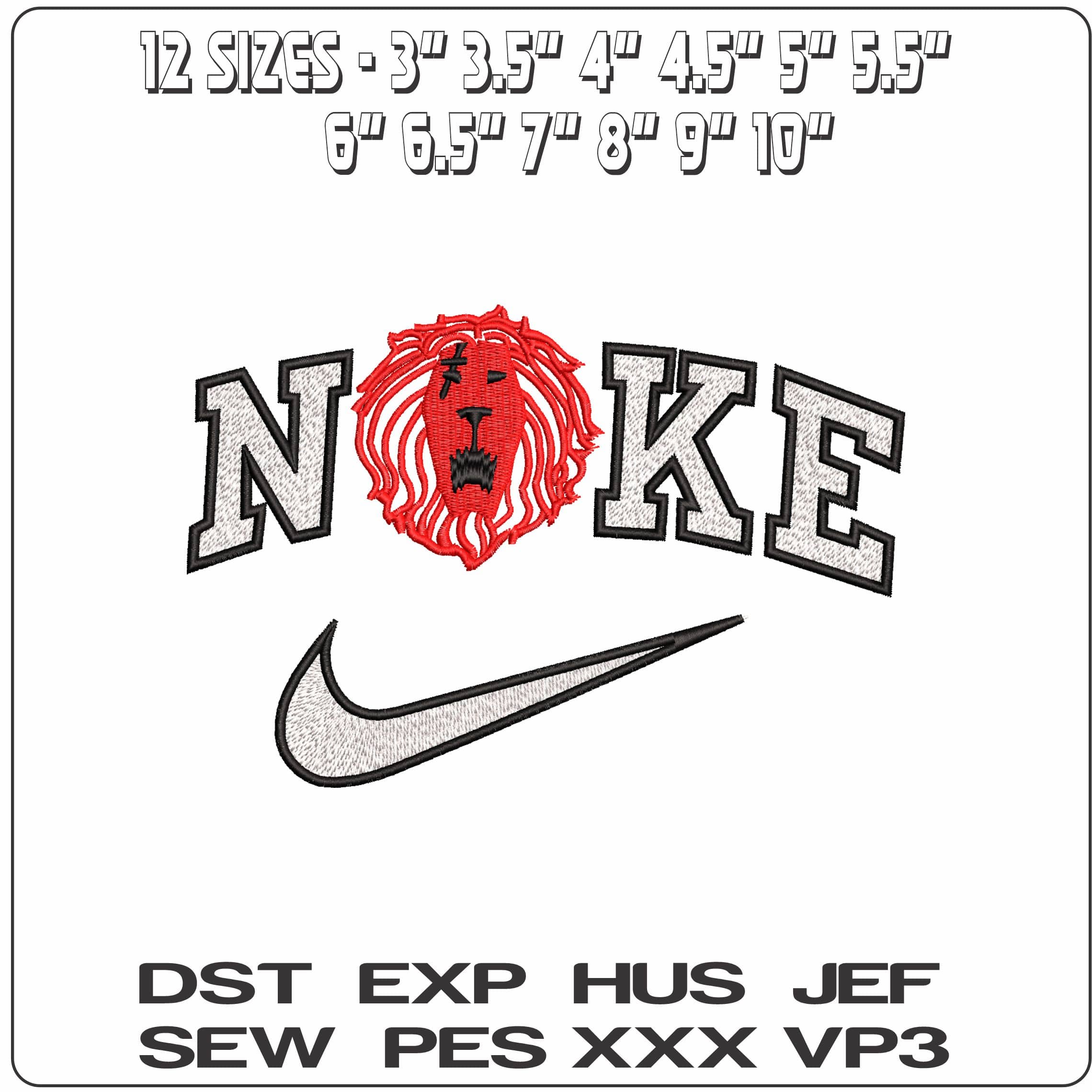 Nike Lions Sin of Pride Escanor Seven Deadly Sins Anime- Elegant embroidery design file - instant download — view 2