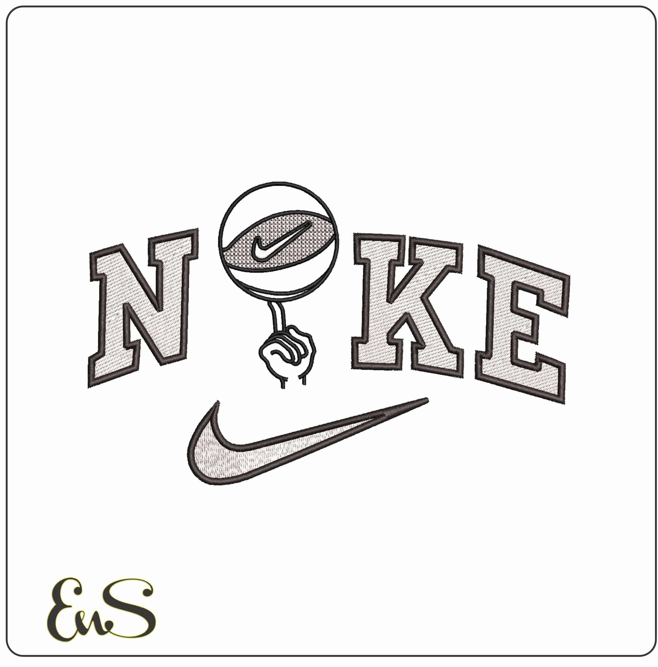 Nike Logo Spinning Ball- Elegant embroidery design file - instant download