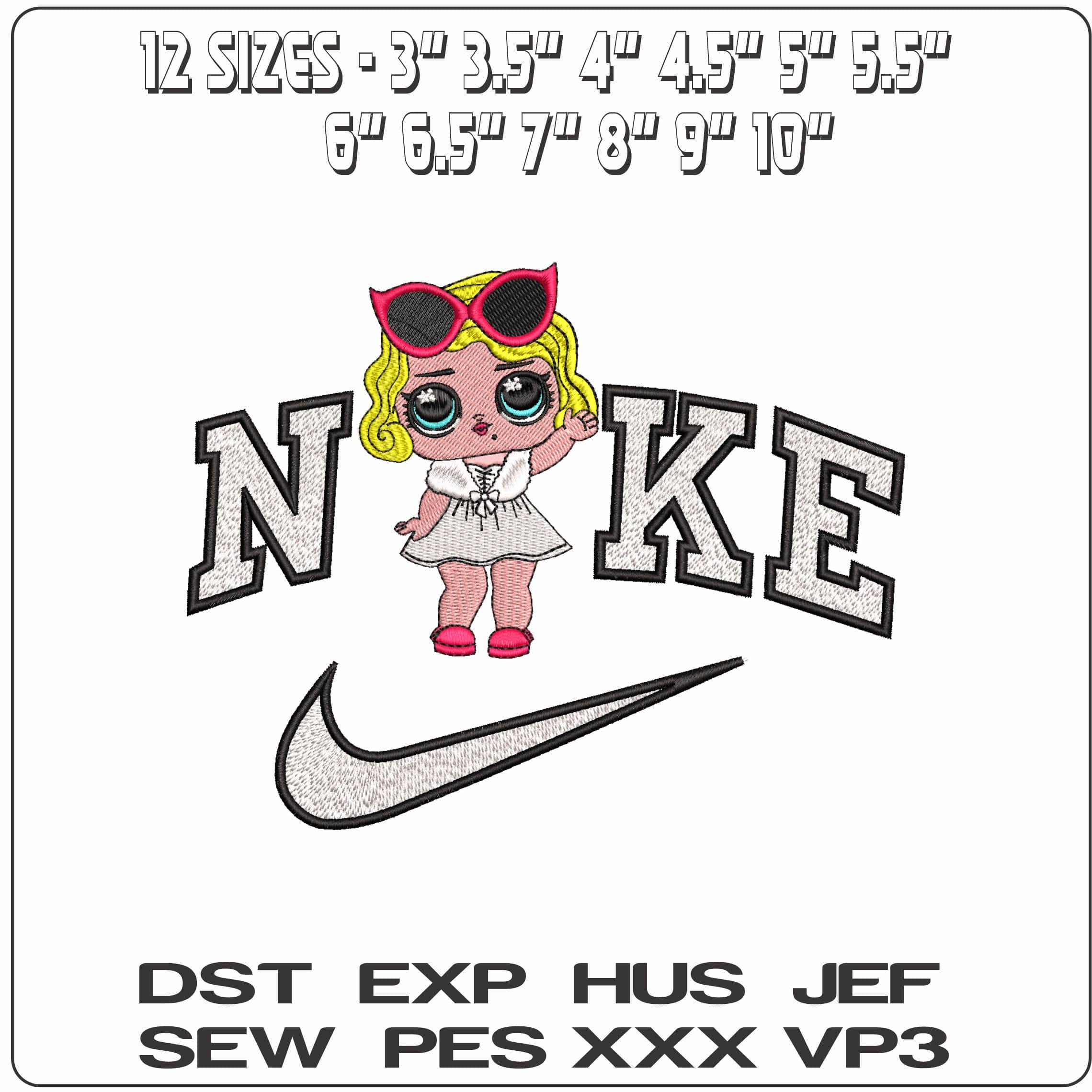 Nike LOL Surprise- Elegant embroidery design file - instant download — view 3