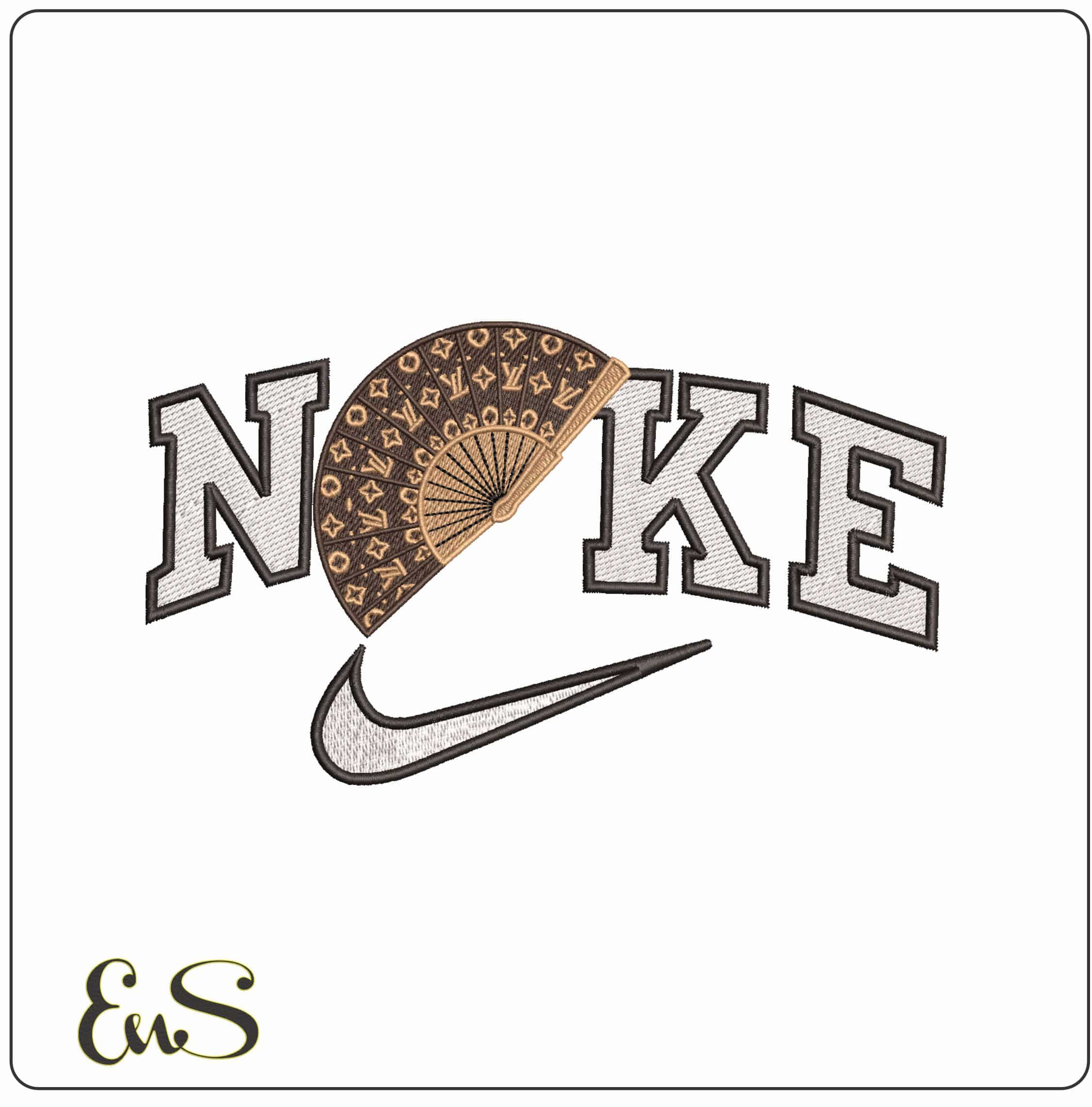 Nike Louis Vuitton Fan- Elegant embroidery design file - instant download