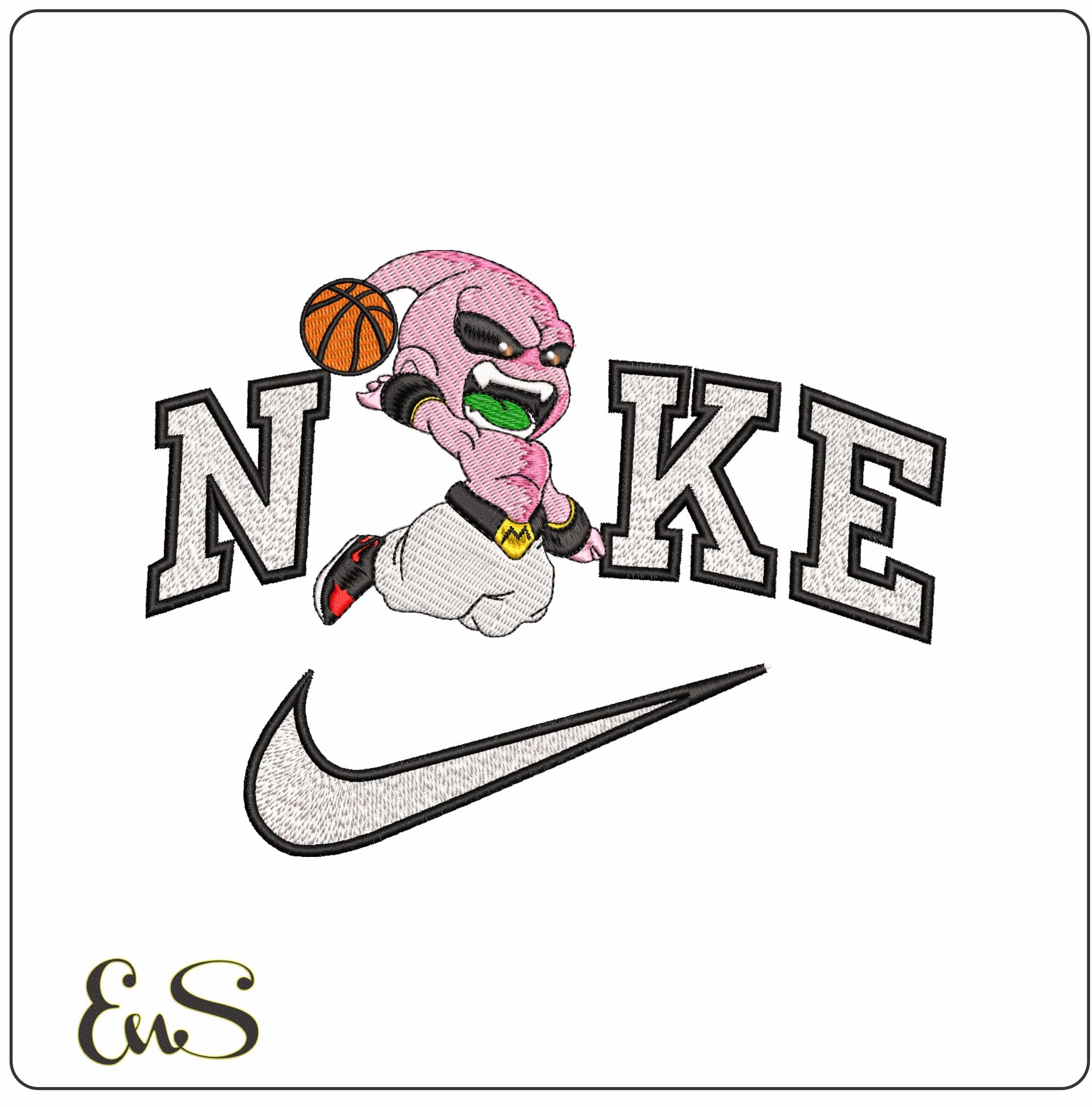 Nike Majin Buu Basketball Dunk Dragon Ballz Anime- Elegant embroidery design file - instant download