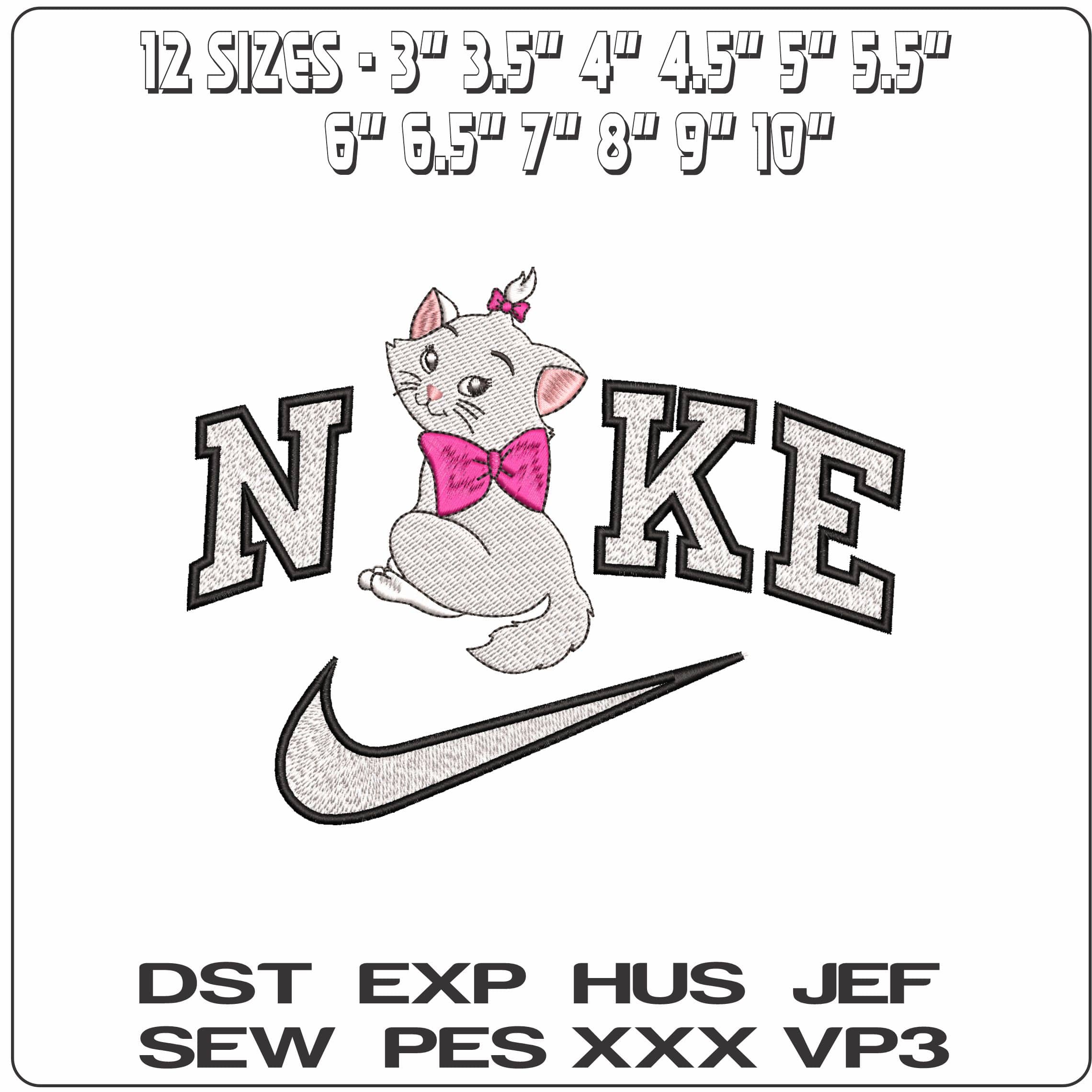 Nike Marie Kitten Aristocats- Elegant embroidery design file - instant download — view 2