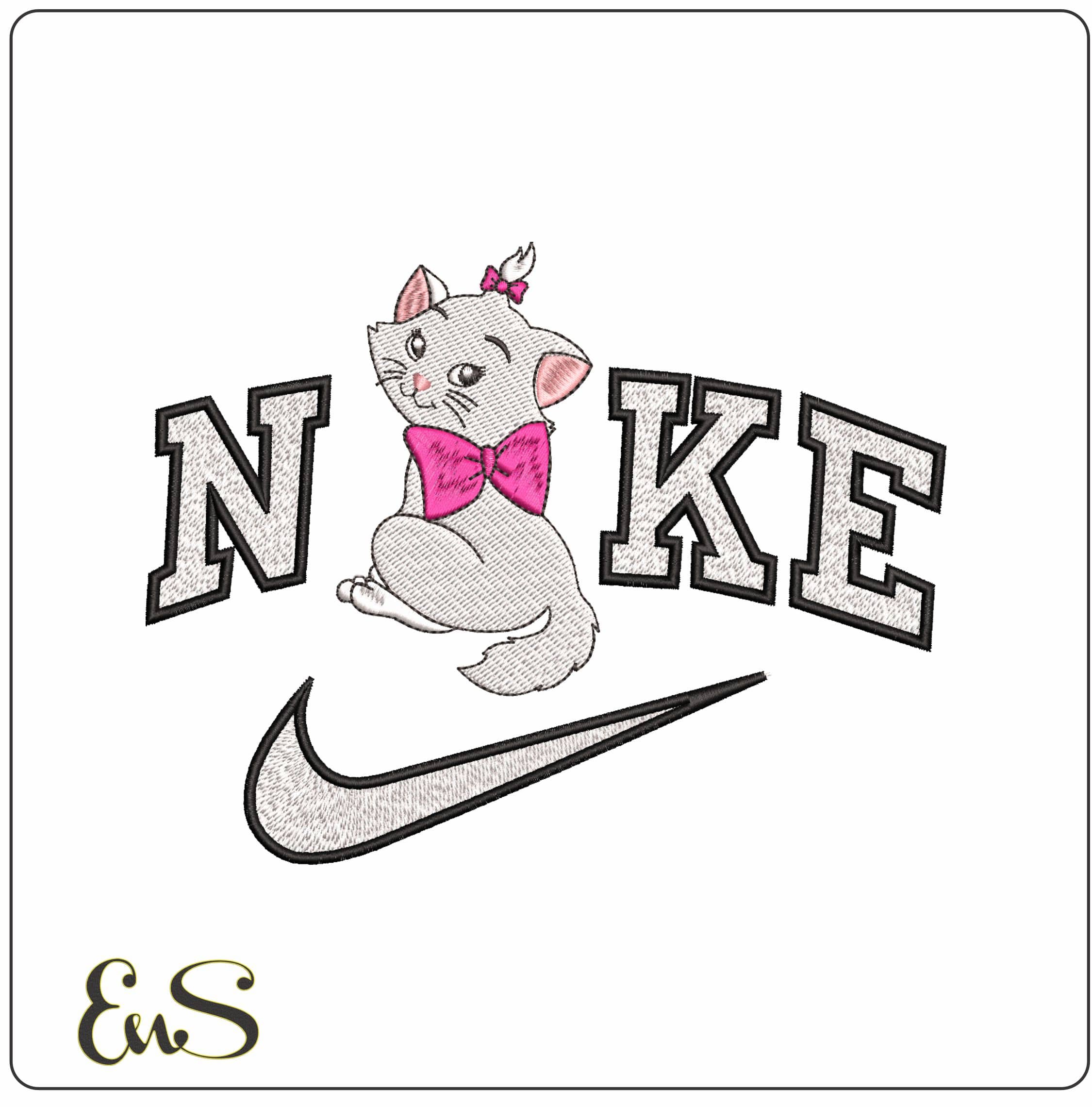 Nike Marie Kitten Aristocats- Elegant embroidery design file - instant download