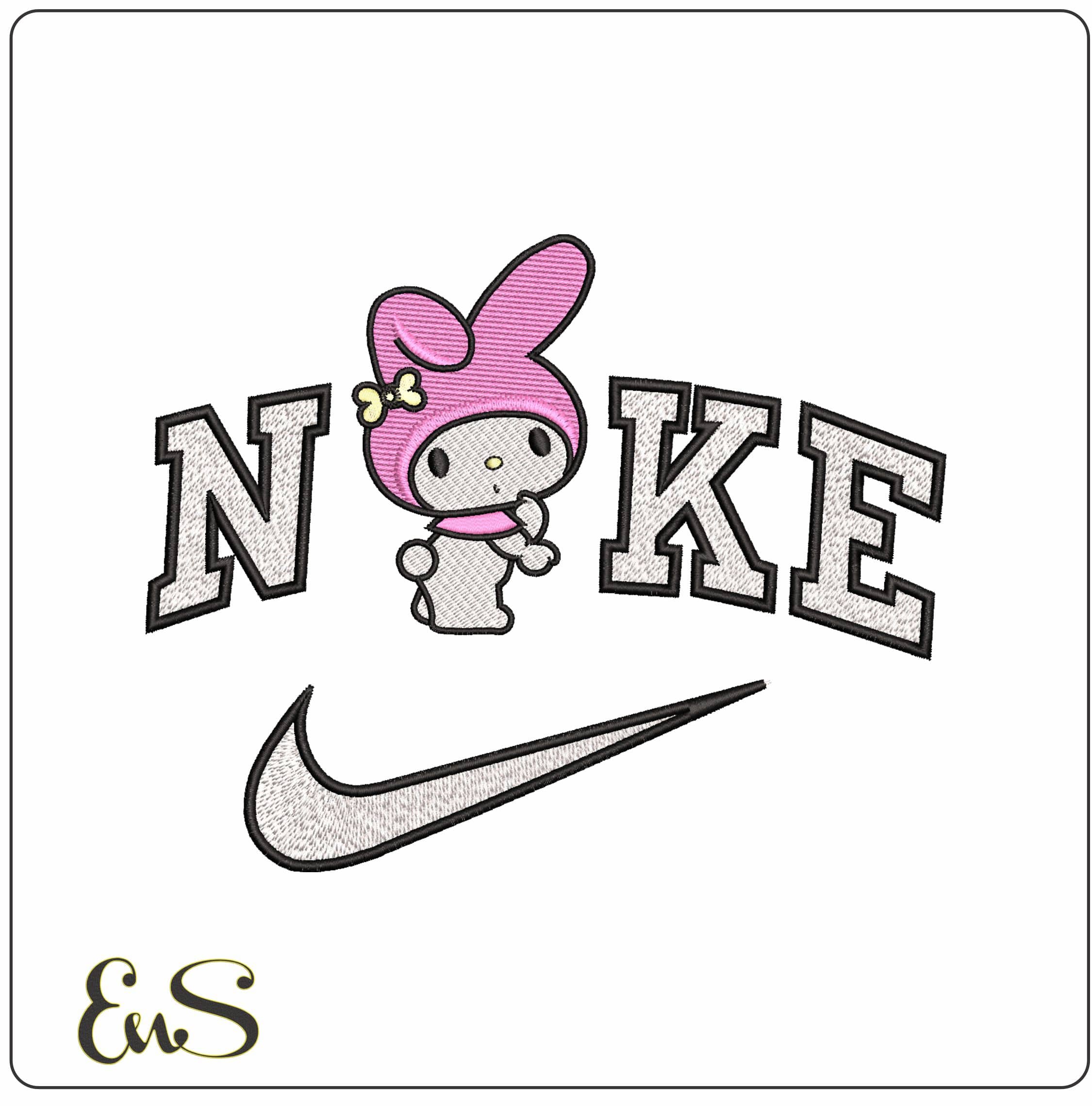 Nike Melody With Bone- Elegant embroidery design file - instant download