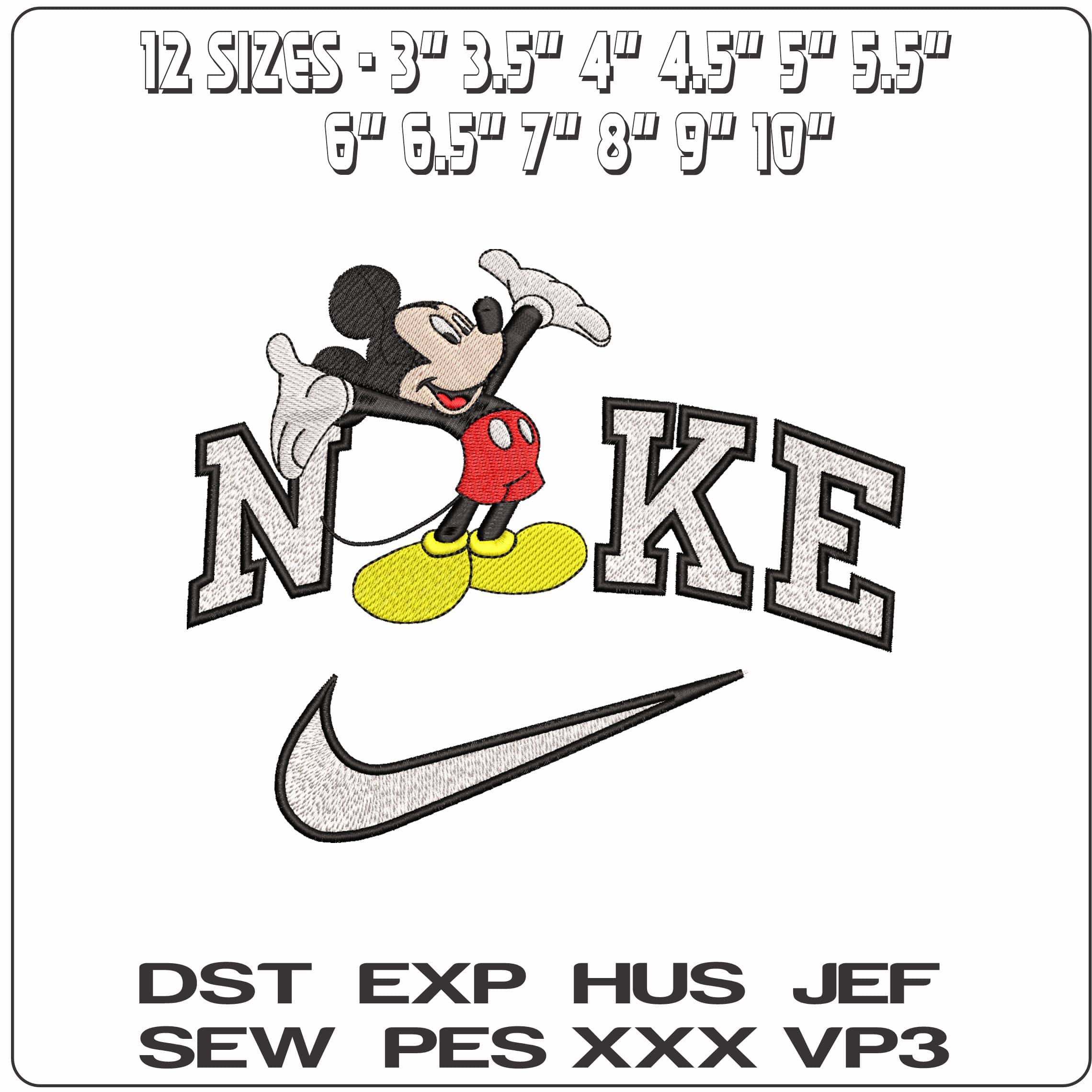 Nike Mikey Mouse Cheering- Elegant embroidery design file - instant download — view 2