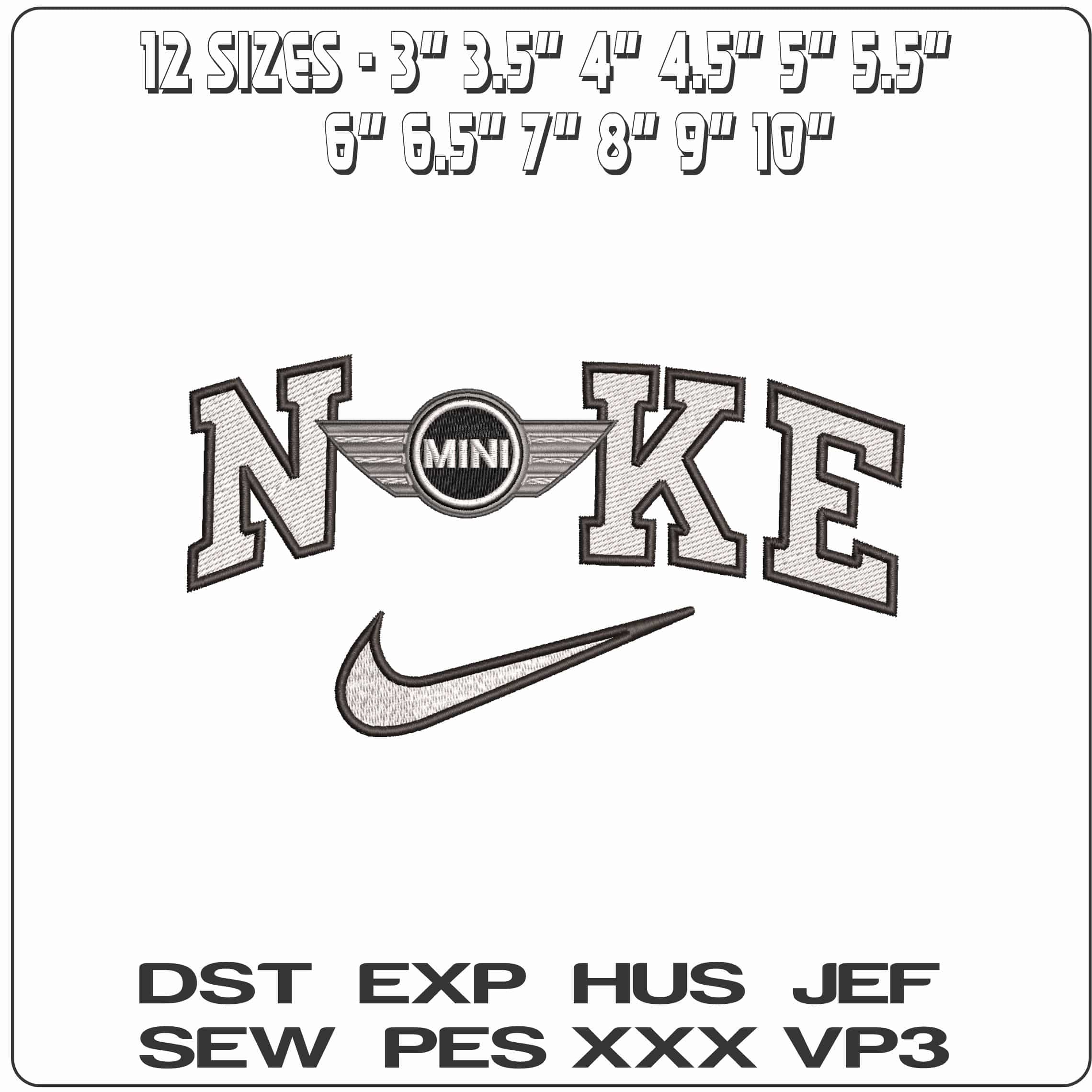 Nike Mini Logo- Elegant embroidery design file - instant download — view 2