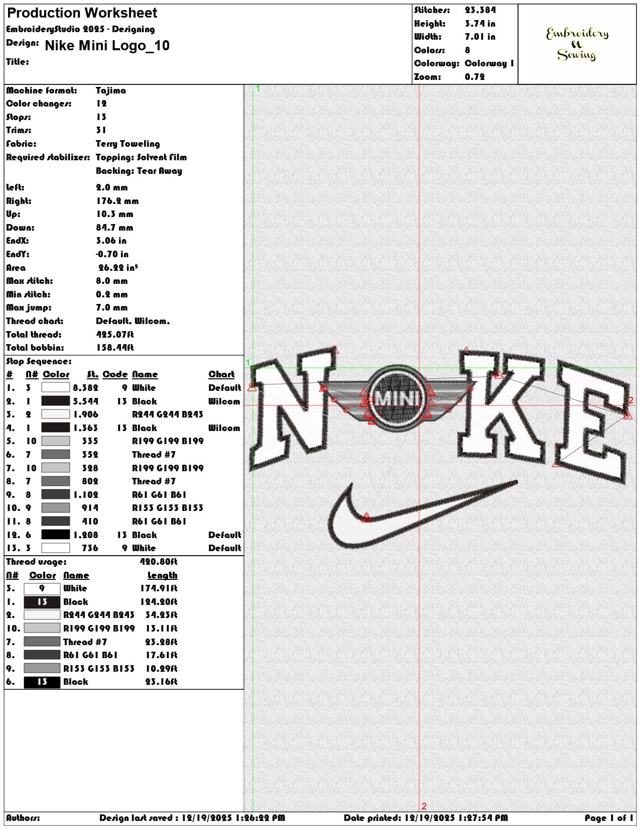 Nike Mini Logo- Elegant embroidery design file - instant download — view 3