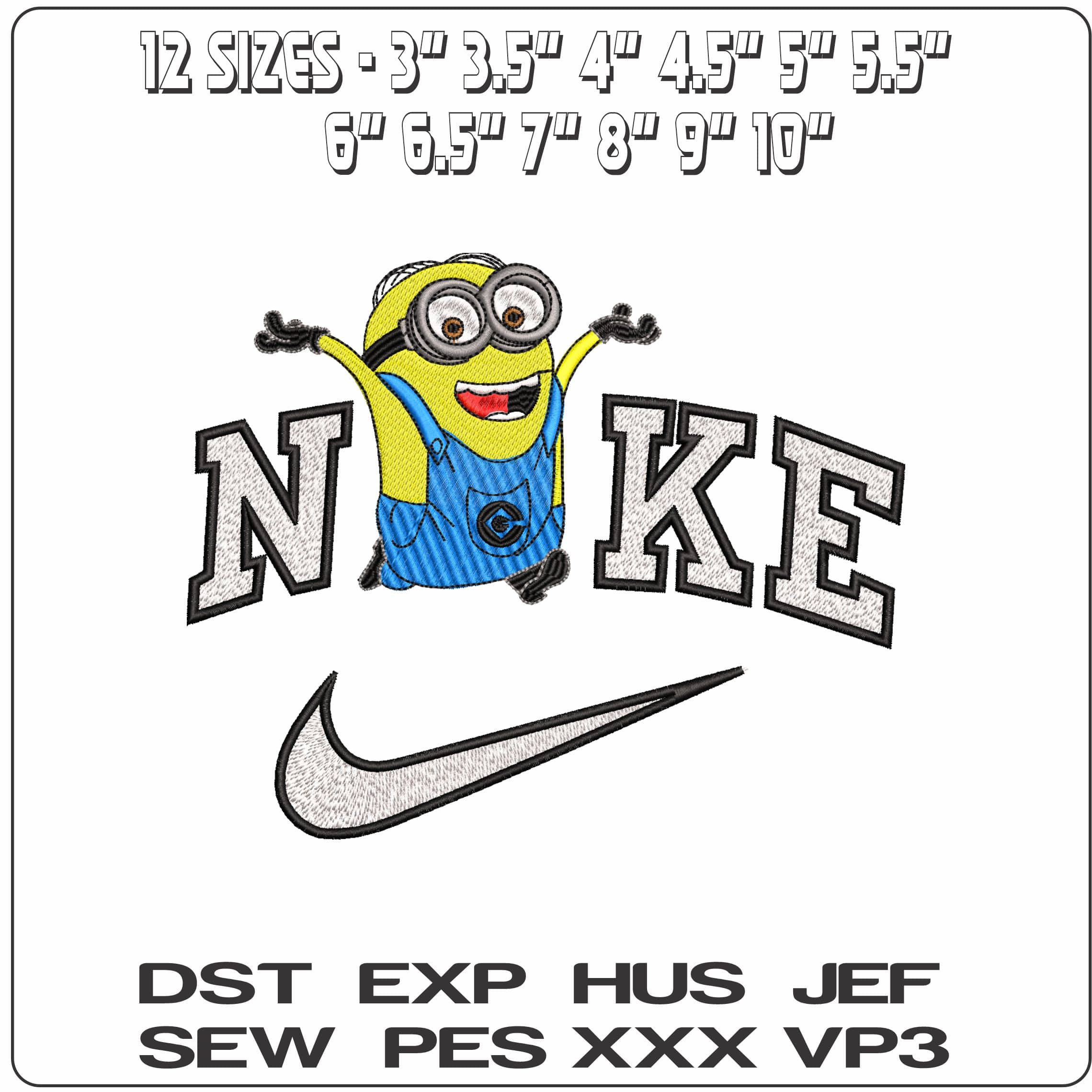 Nike Minion Cheering- Elegant embroidery design file - instant download — view 2