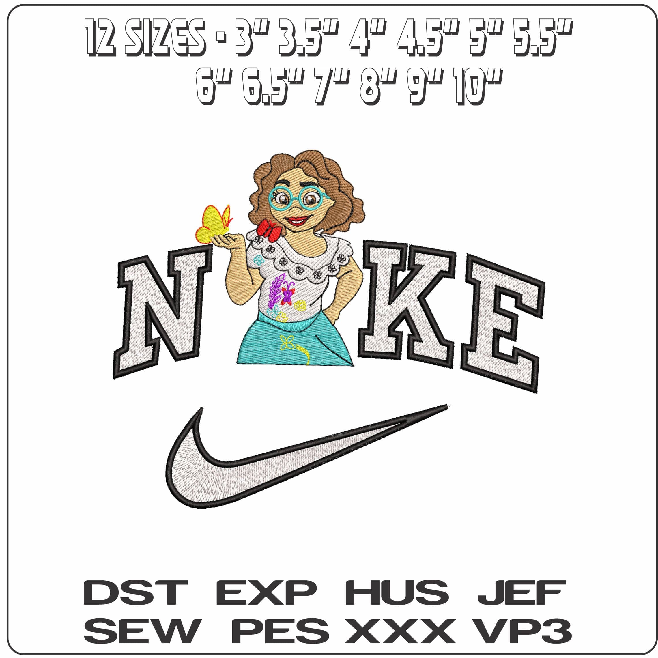 Nike Mirabel Madrigal Encanto- Elegant embroidery design file - instant download — view 2