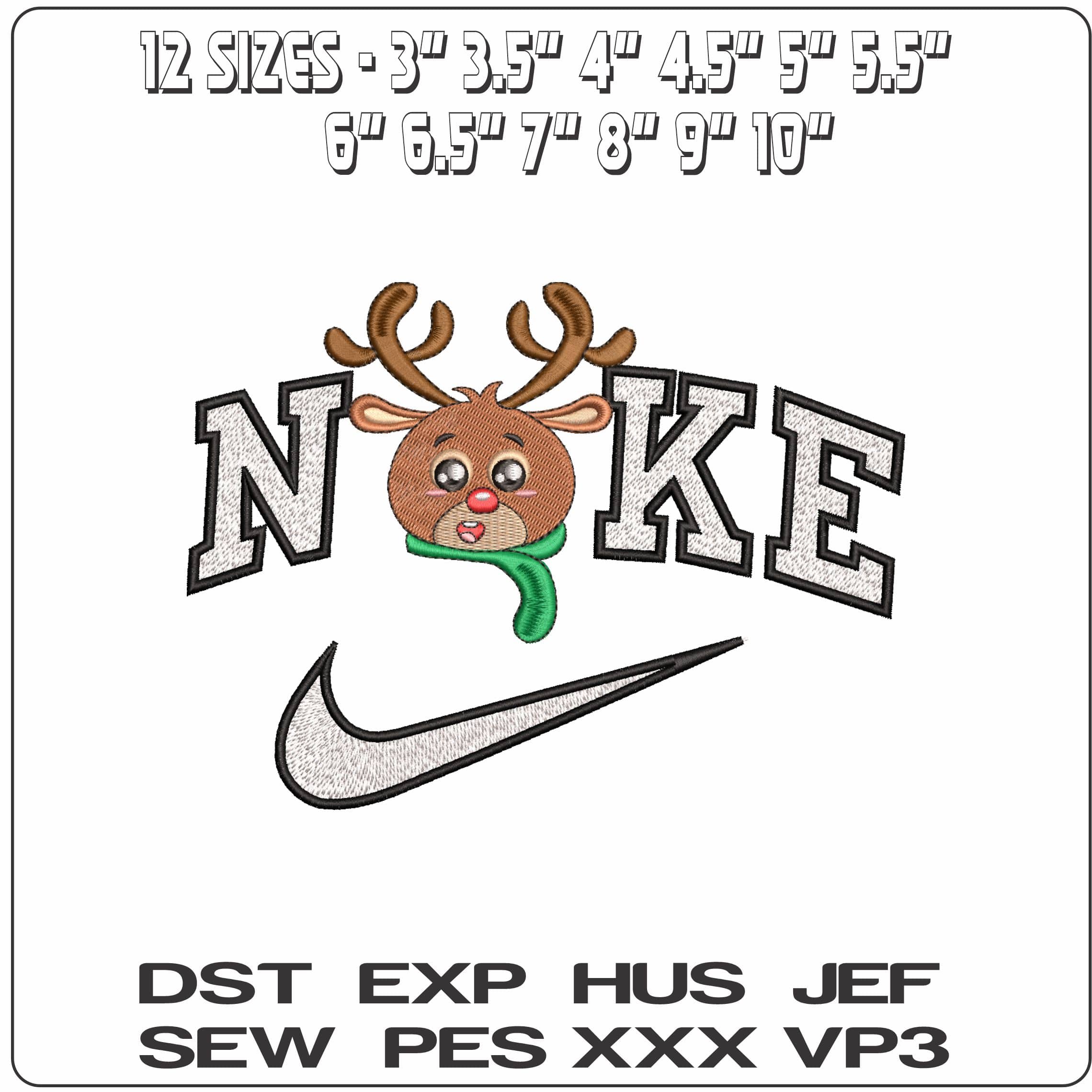Nike Mousse Face with Scarf- Elegant embroidery design file - instant download — view 2