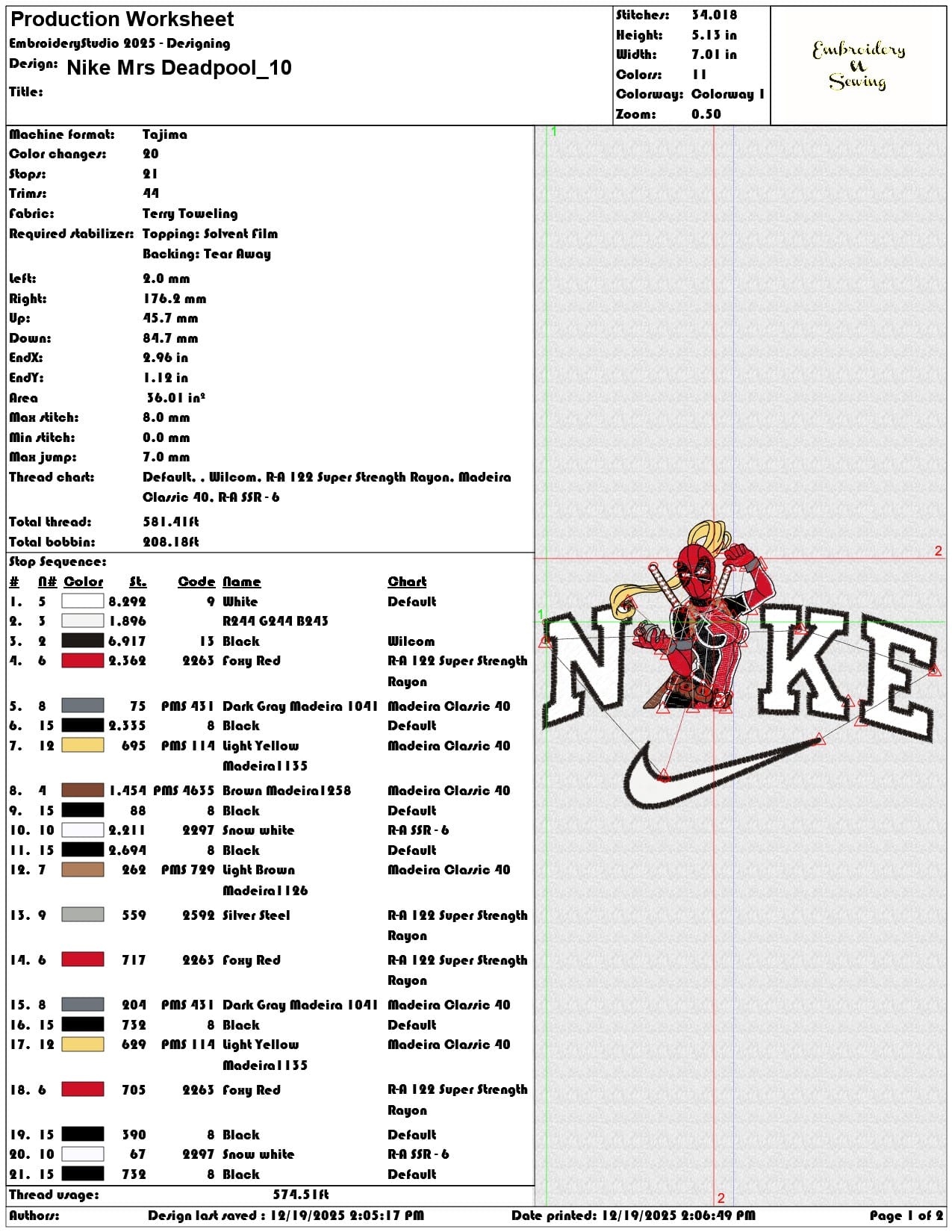 Nike Mrs Deadpool- Elegant embroidery design file - instant download — view 3