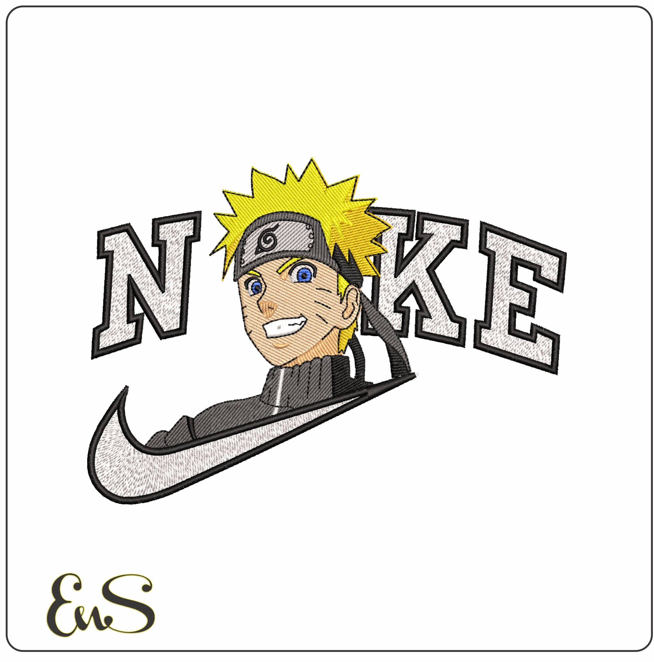 Nike Naruto Head Anime- Elegant embroidery design file - instant download