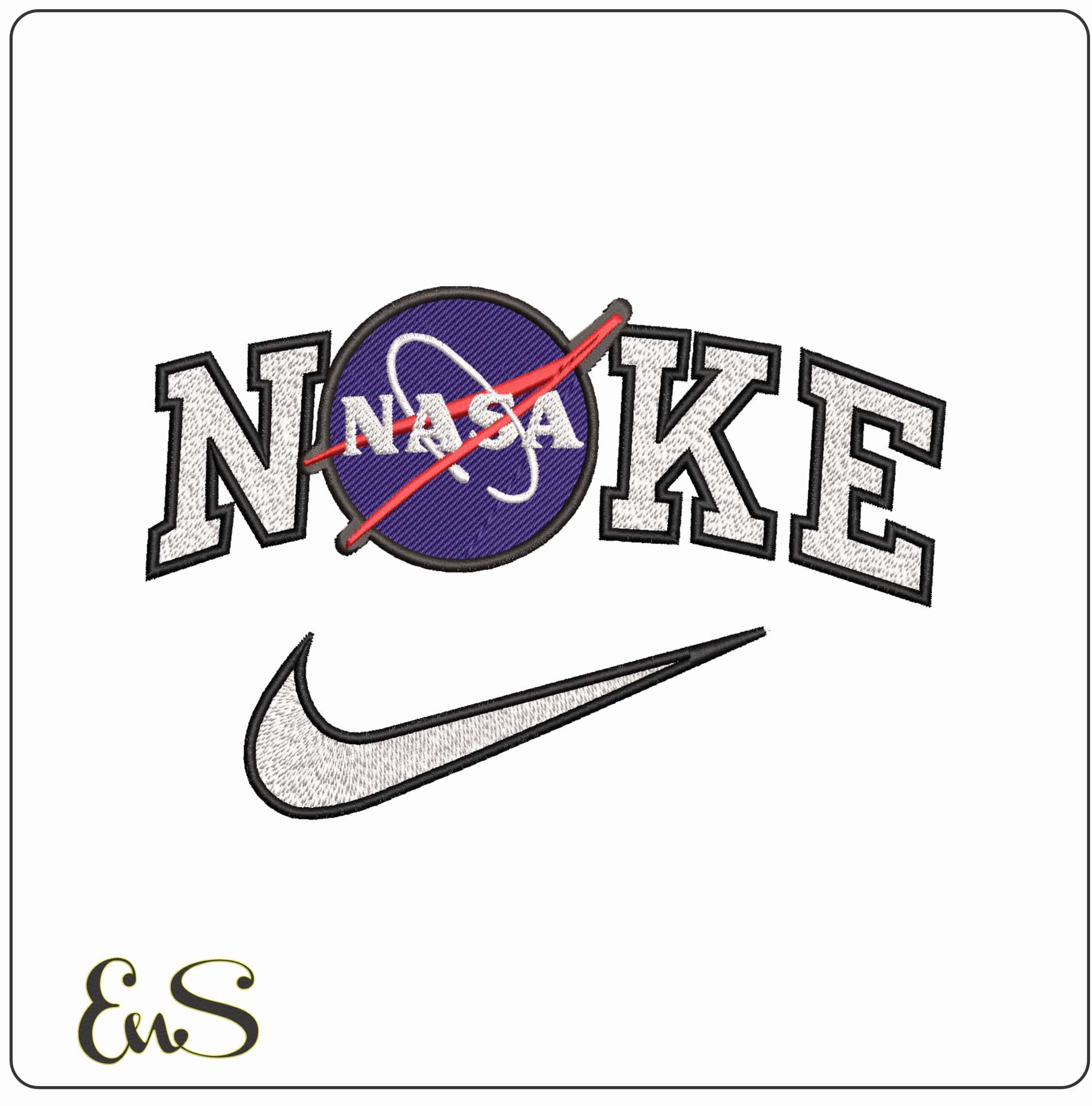 Nike NASA Logo- Elegant embroidery design file - instant download