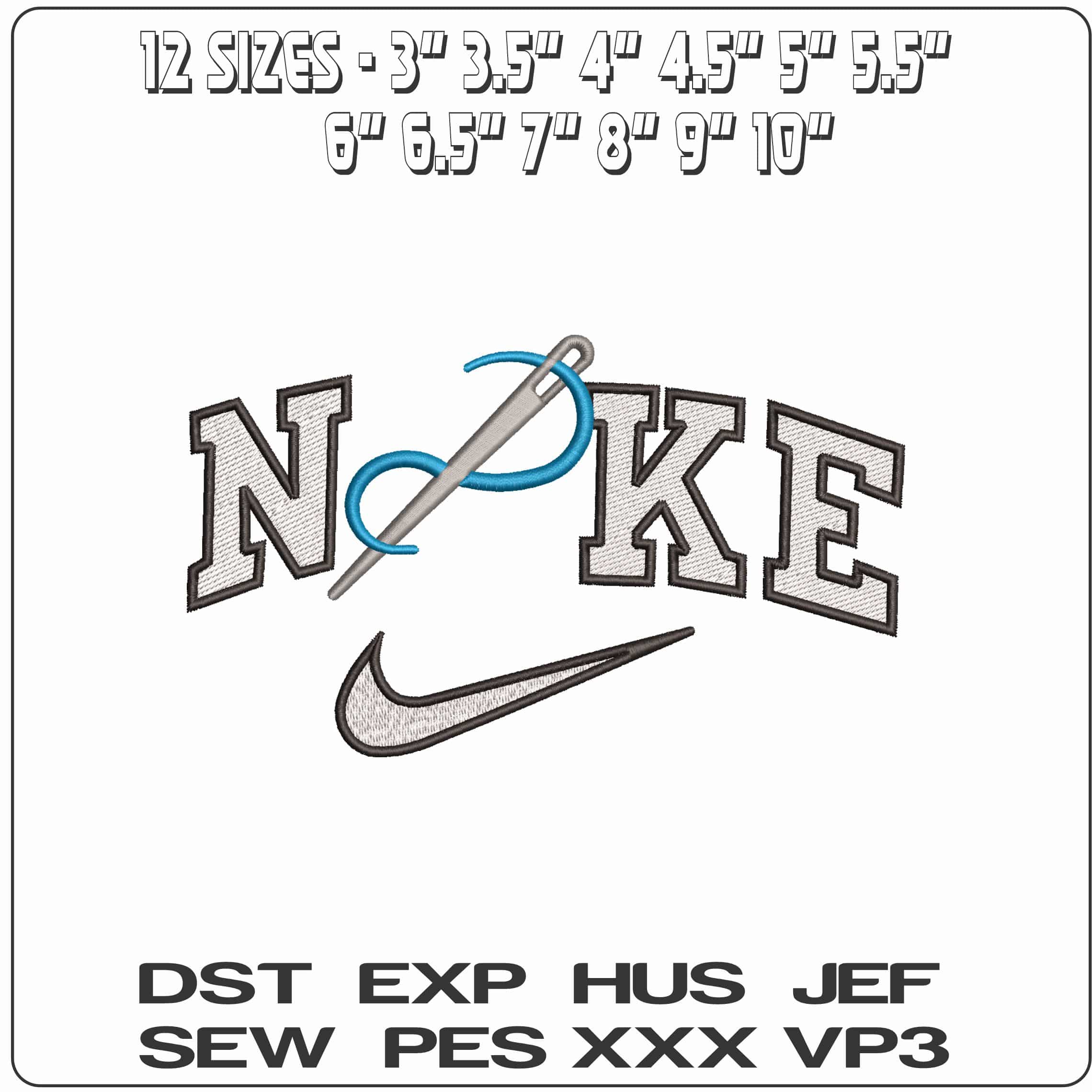 Nike Needle and Thread- Elegant embroidery design file - instant download — view 2