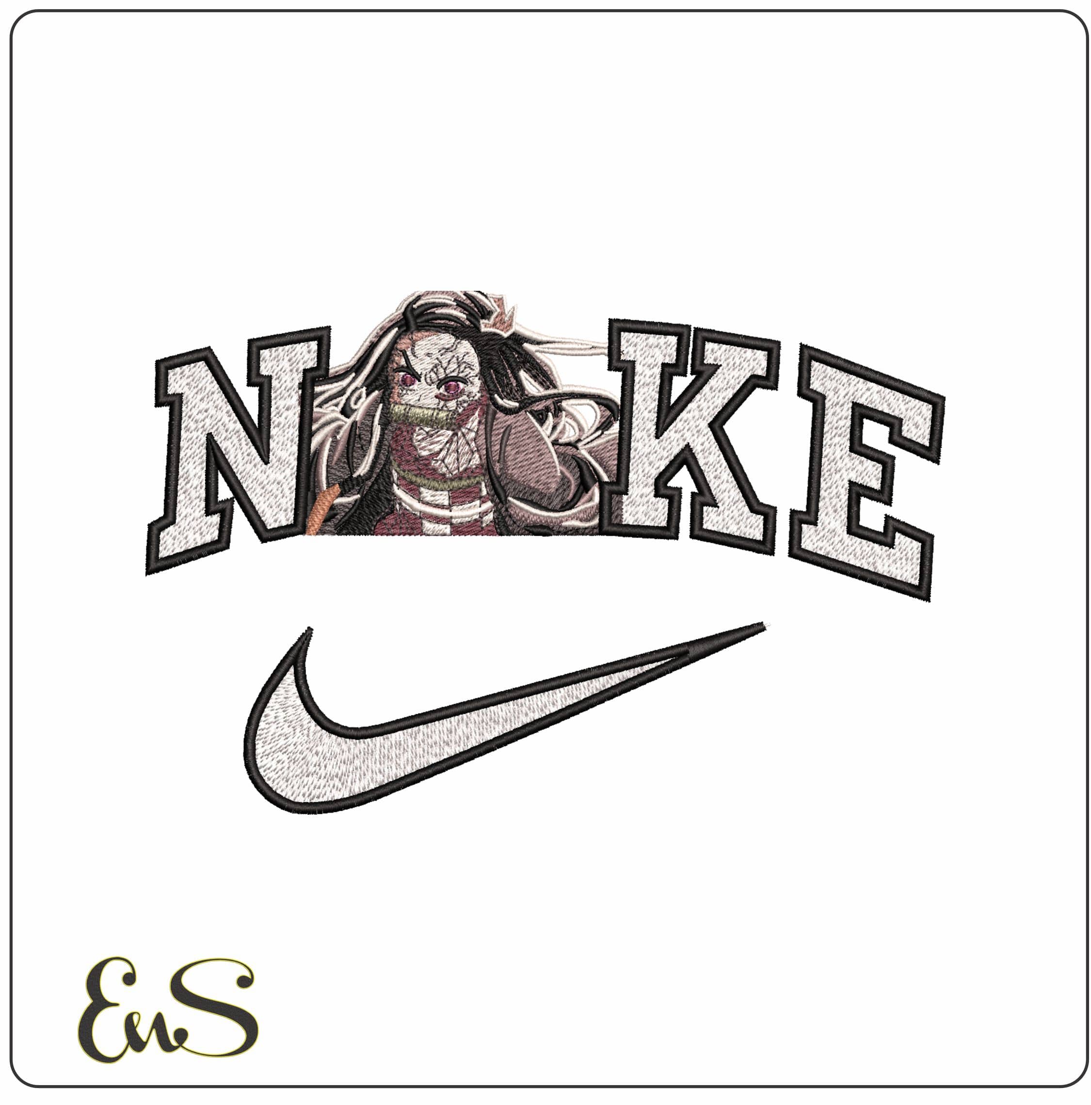 Nike Nezuko Kamado Torso Demon Slayer Anime- Elegant embroidery design file - instant download