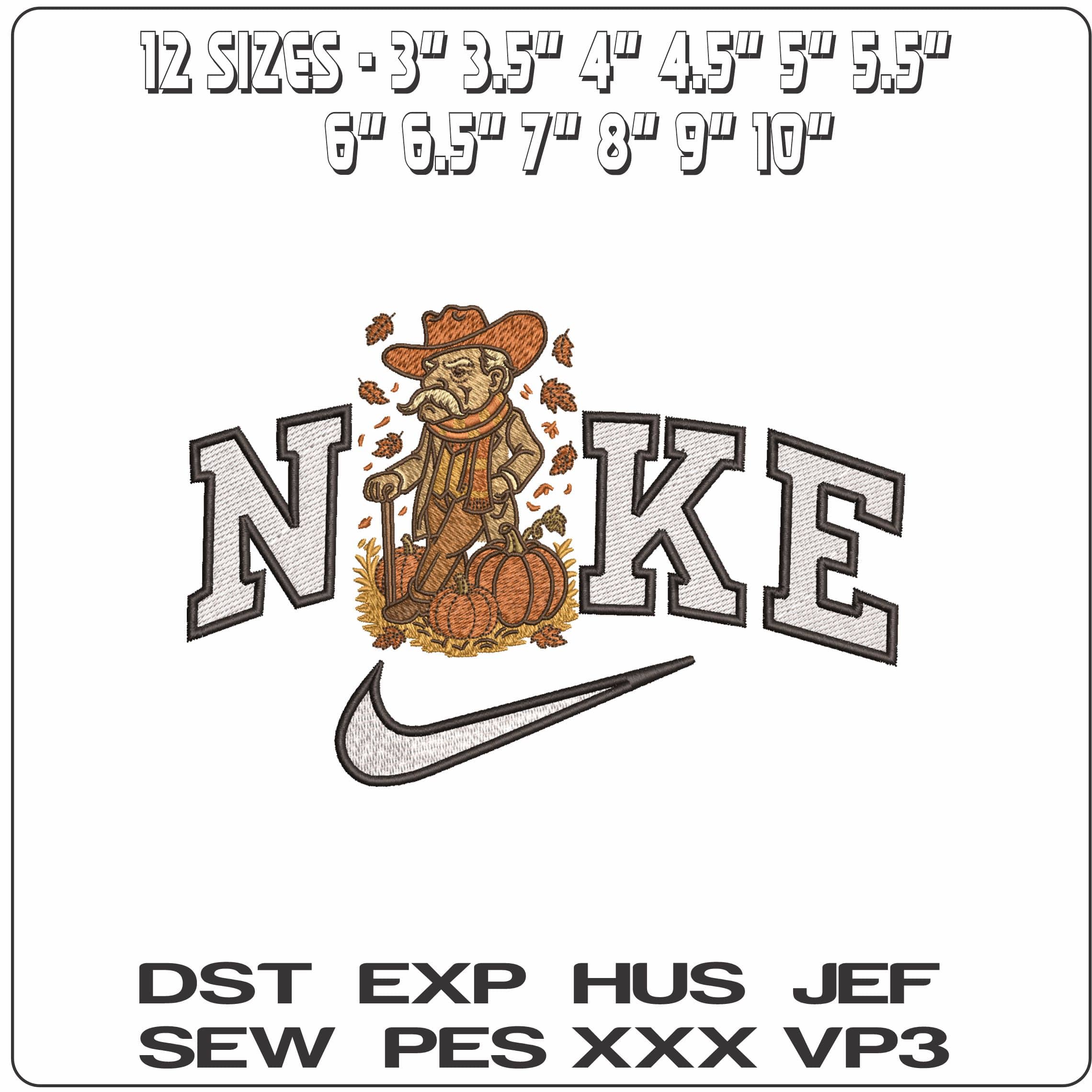 Nike Ole Miss Rebel Autumn- Elegant embroidery design file - instant download — view 2