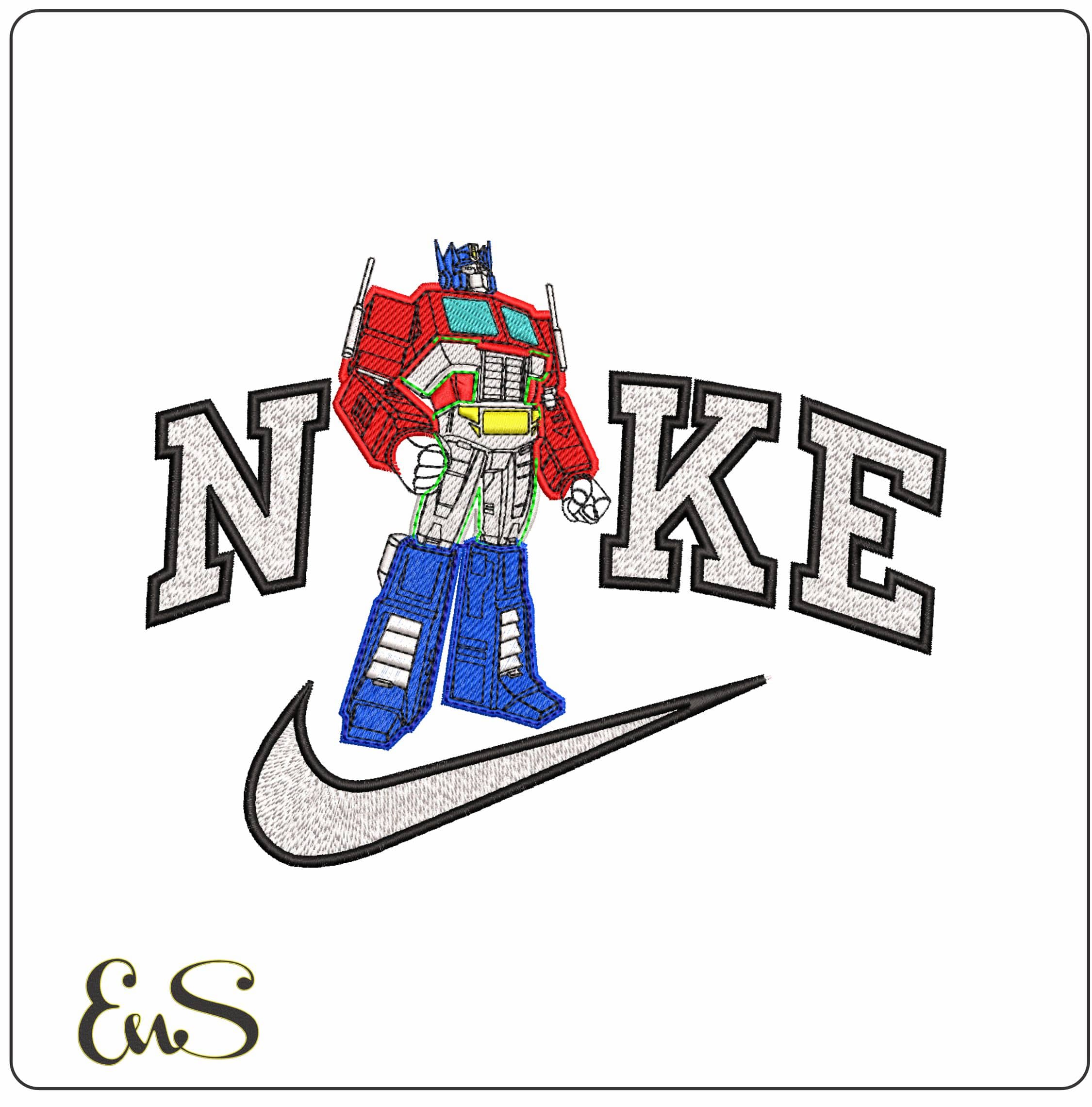 Nike Optimus Prime Transformers- Elegant embroidery design file - instant download